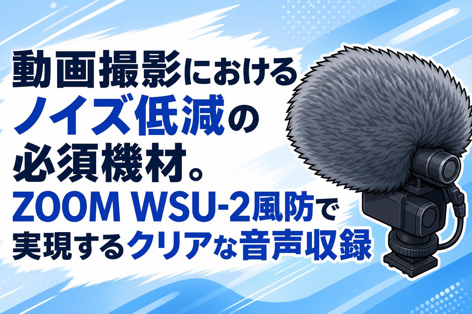 動画撮影におけるノイズ低減の必須機材。ZOOM WSU-2風防で実現するクリアな音声収録