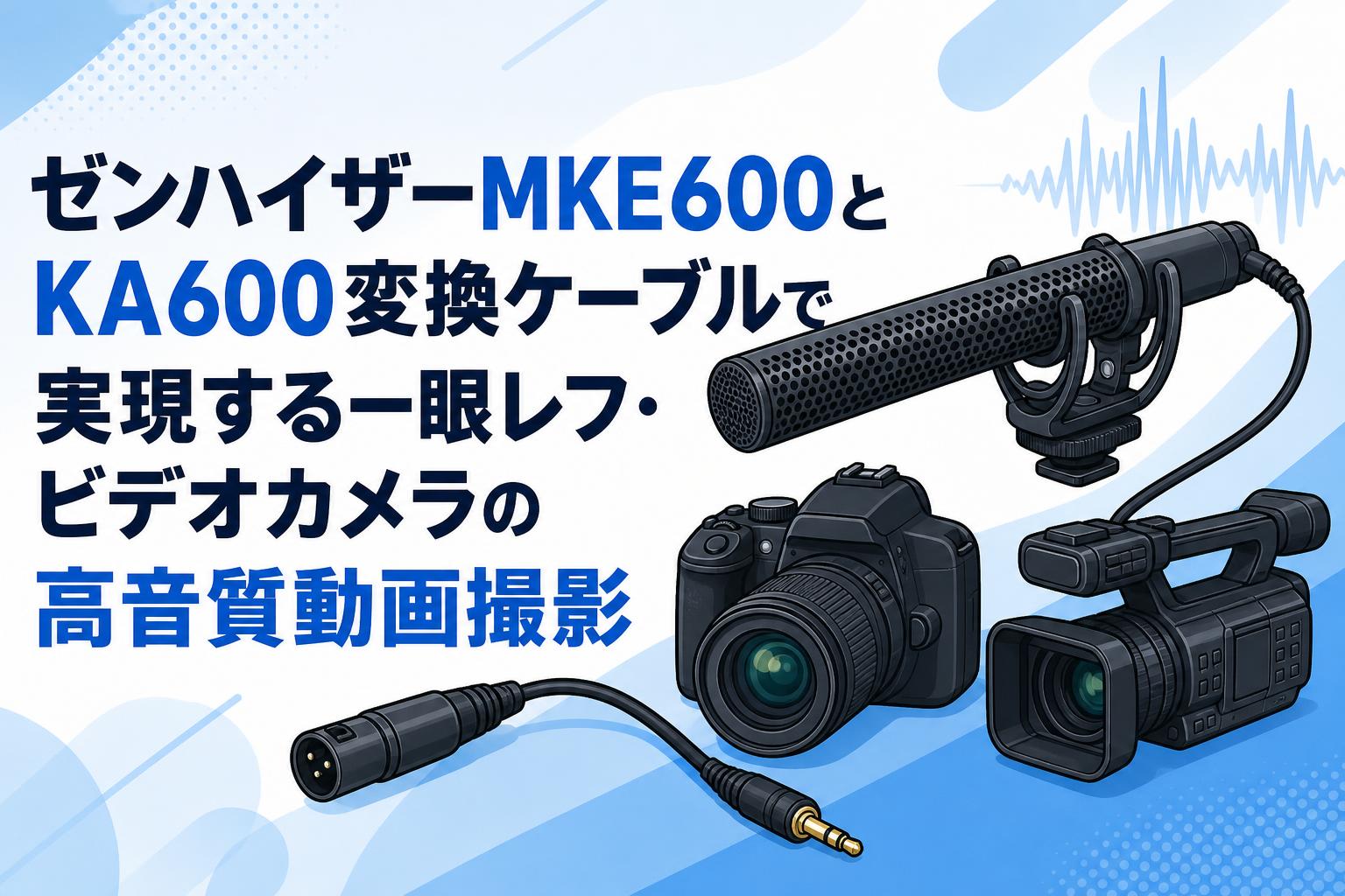 ゼンハイザーMKE600とKA600変換ケーブルで実現する一眼レフ・ビデオカメラの高音質動画撮影