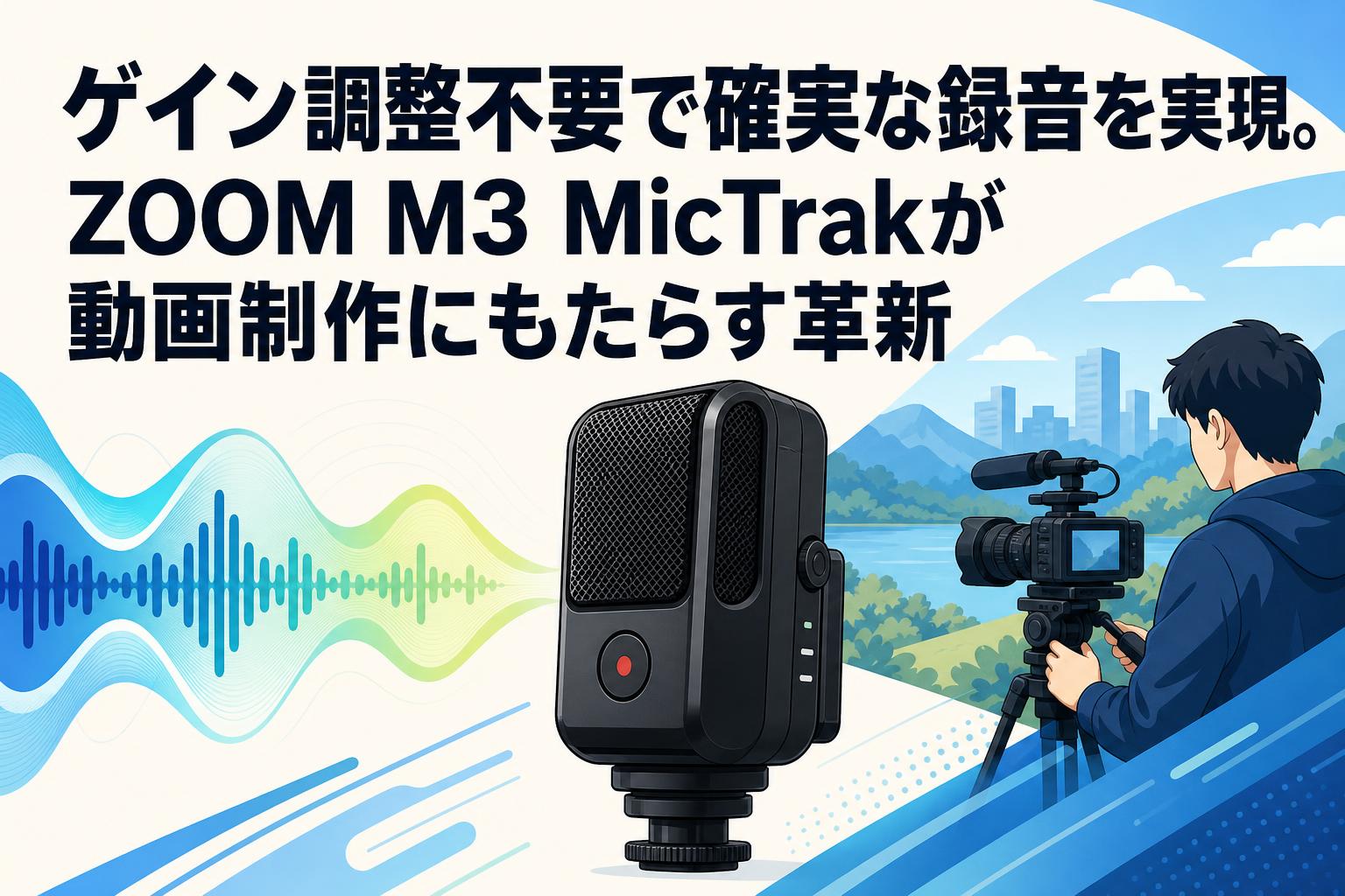 ゲイン調整不要で確実な録音を実現。ZOOM M3 MicTrakが動画制作にもたらす革新
