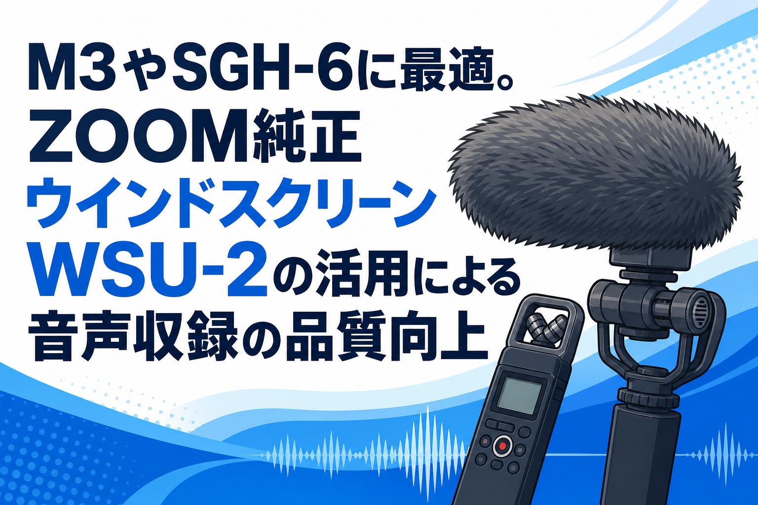 M3やSGH-6に最適。ZOOM純正ウインドスクリーンWSU-2の活用による音声収録の品質向上