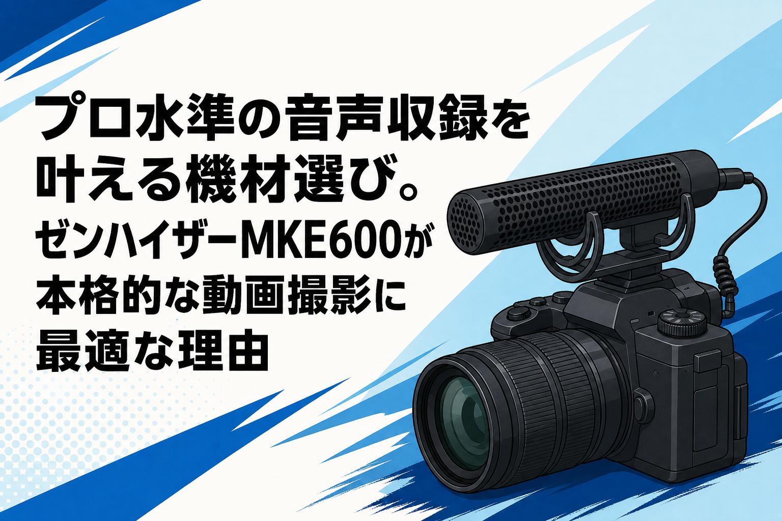 プロ水準の音声収録を叶える機材選び。ゼンハイザーMKE600が本格的な動画撮影に最適な理由