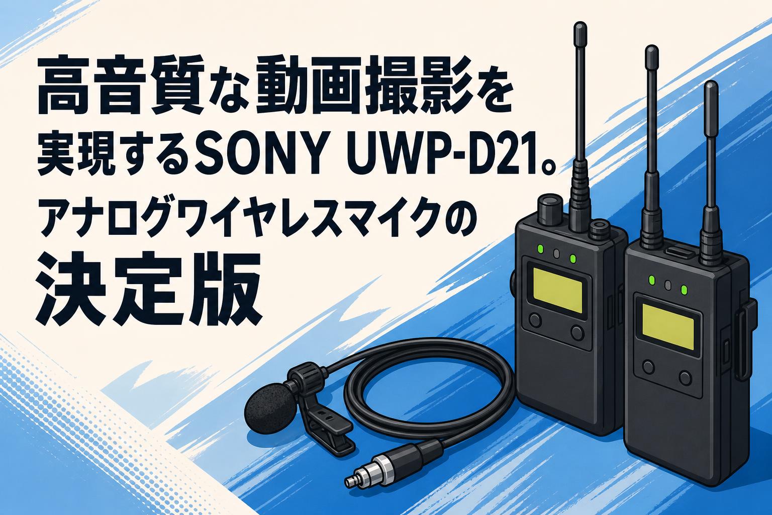 高音質な動画撮影を実現するSONY UWP-D21。アナログワイヤレスマイクの決定版