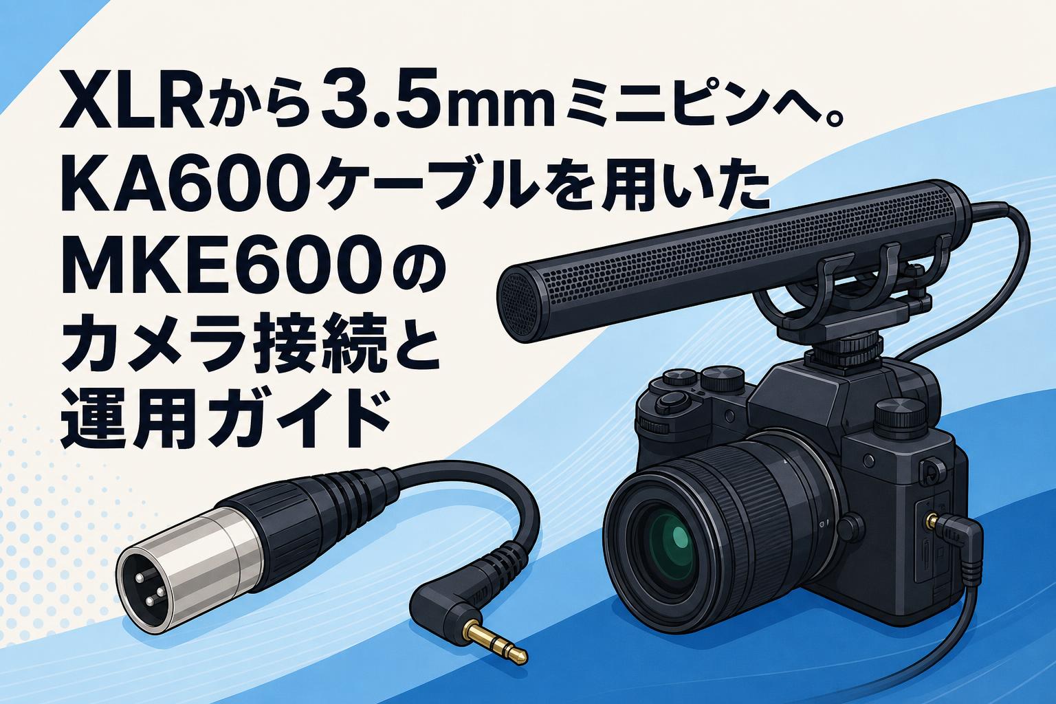 XLRから3.5mmミニピンへ。KA600ケーブルを用いたMKE600のカメラ接続と運用ガイド