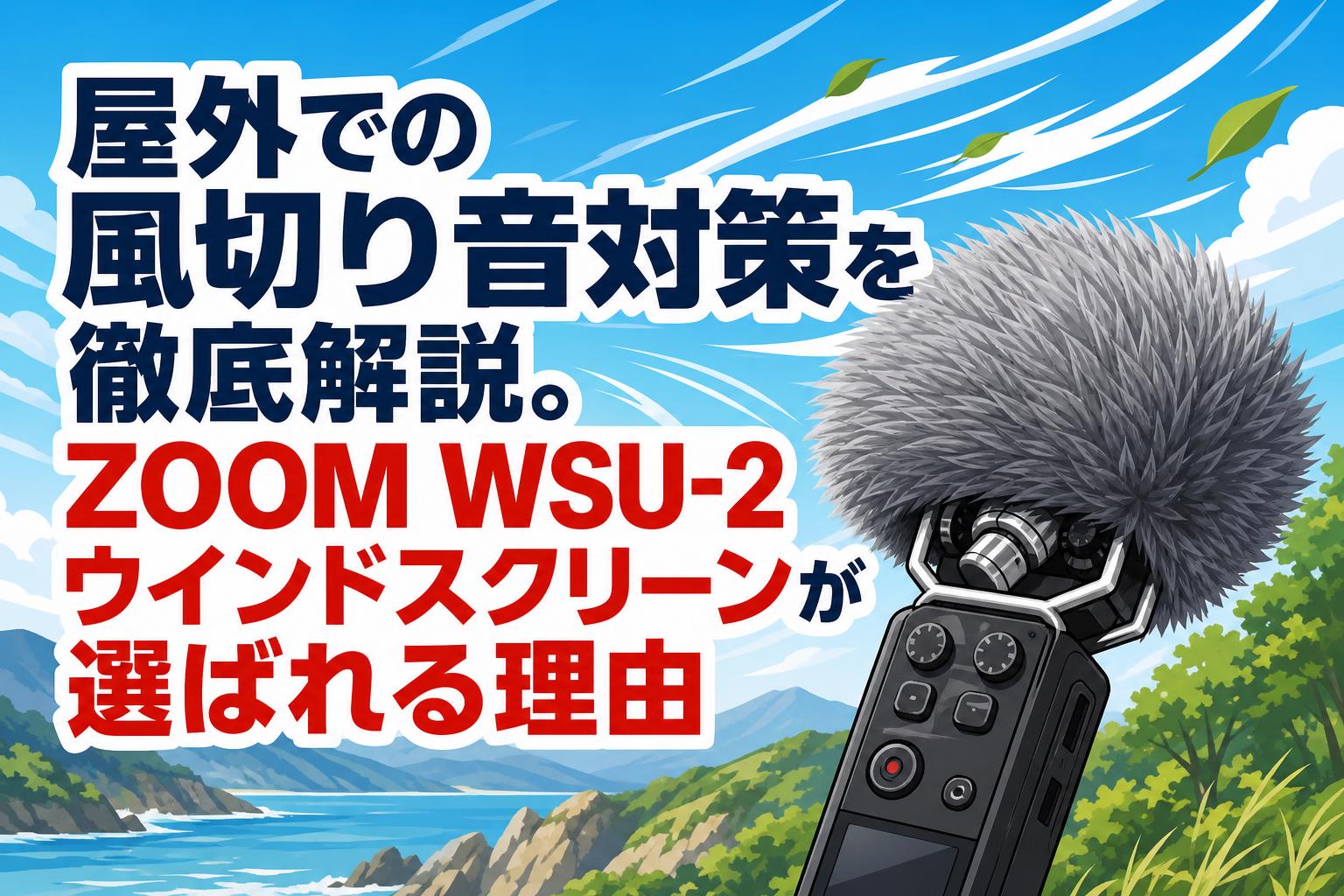 屋外での風切り音対策を徹底解説。ZOOM WSU-2ウインドスクリーンが選ばれる理由