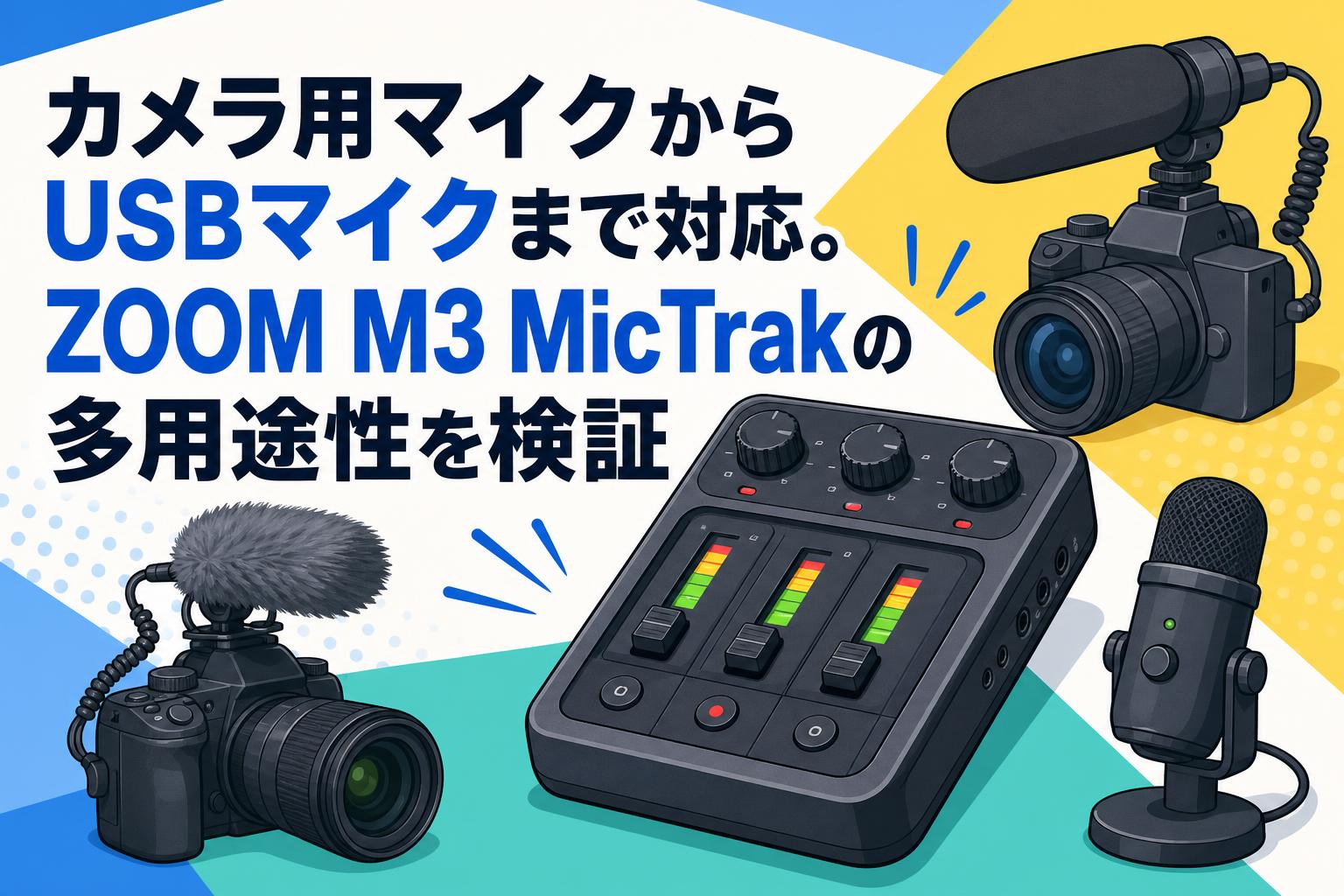 カメラ用マイクからUSBマイクまで対応。ZOOM M3 MicTrakの多用途性を検証