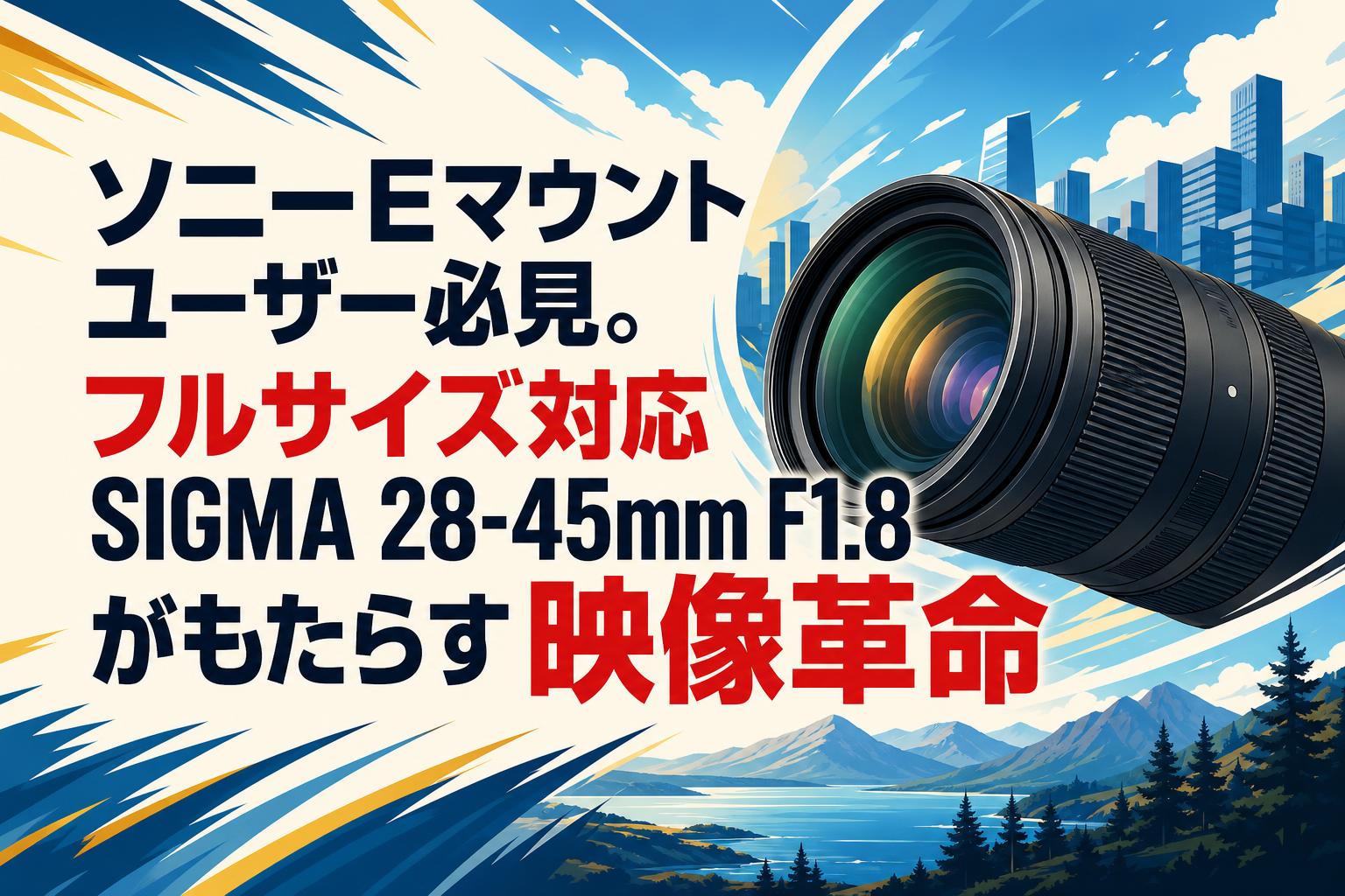 ソニーEマウントユーザー必見。フルサイズ対応SIGMA 28-45mm F1.8がもたらす映像革命