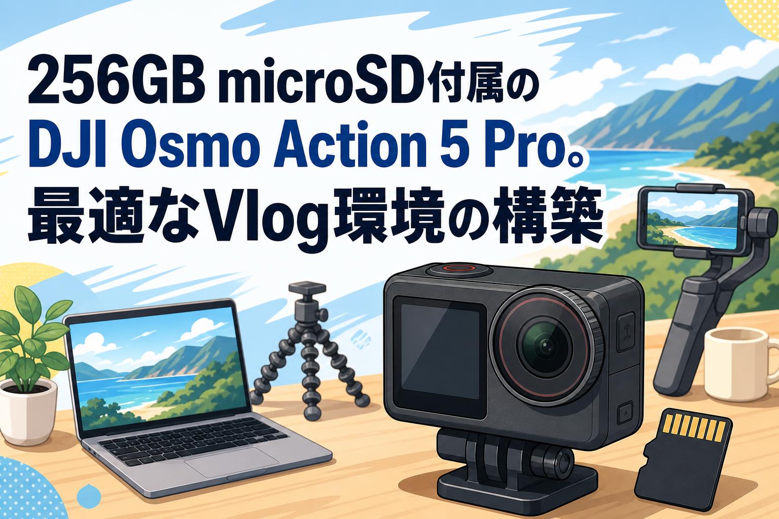 256GB microSD付属のDJI Osmo Action 5 Pro。最適なVlog環境の構築
