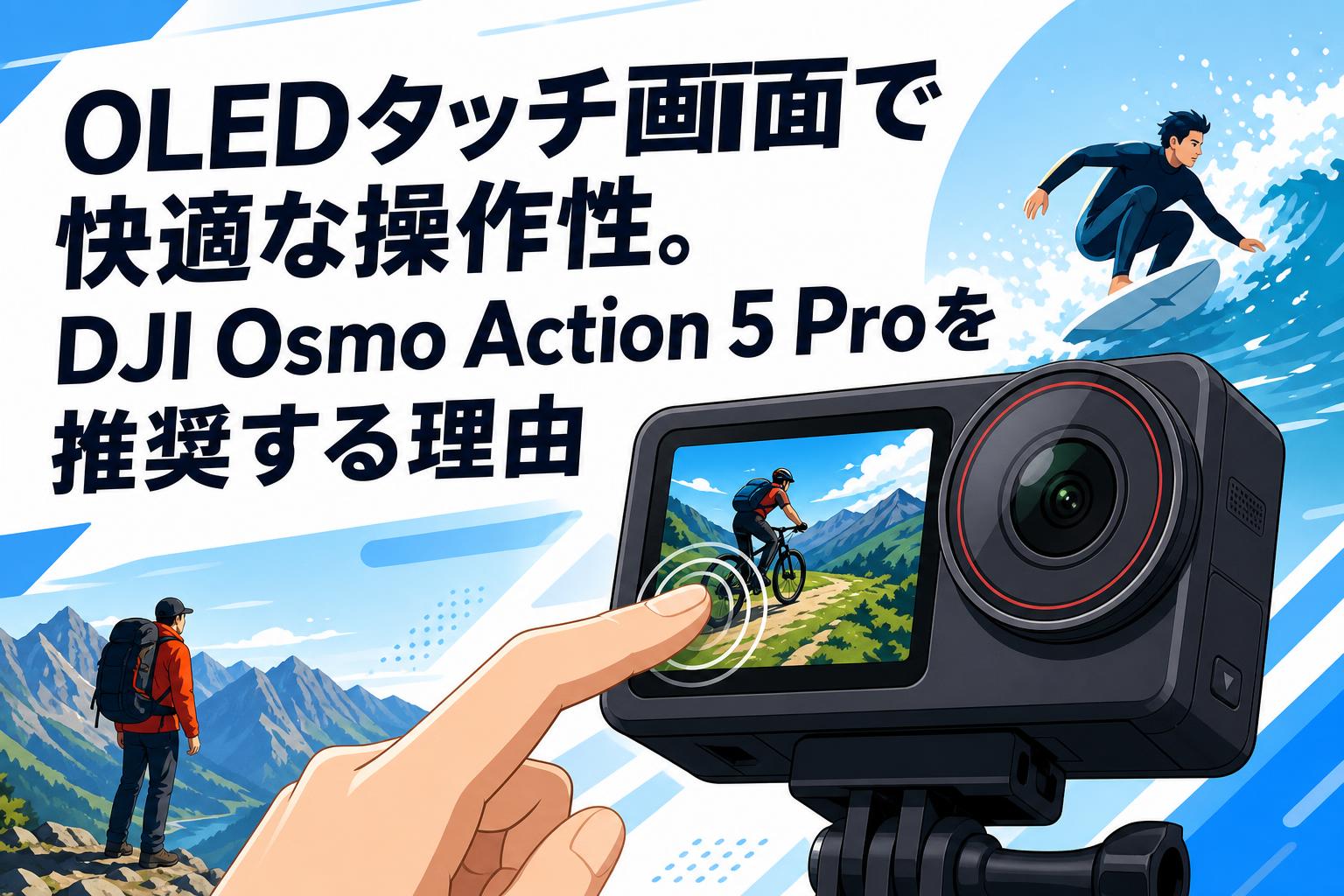 OLEDタッチ画面で快適な操作性。DJI Osmo Action 5 Proを推奨する理由