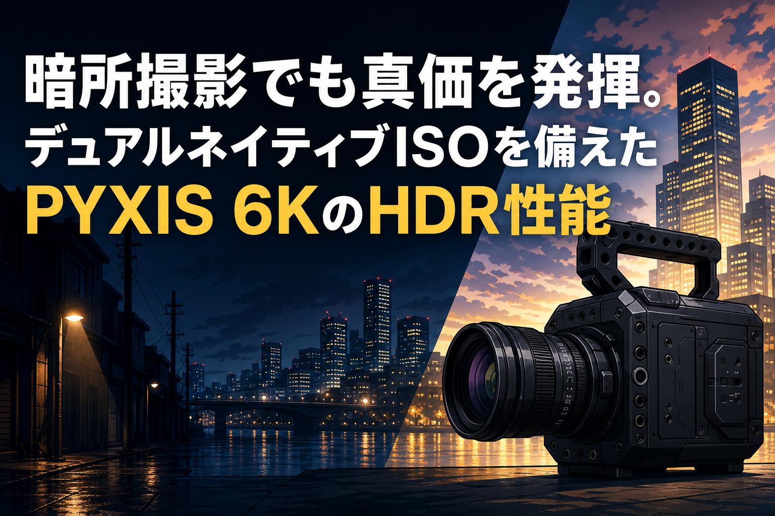暗所撮影でも真価を発揮。デュアルネイティブISOを備えたPYXIS 6KのHDR性能