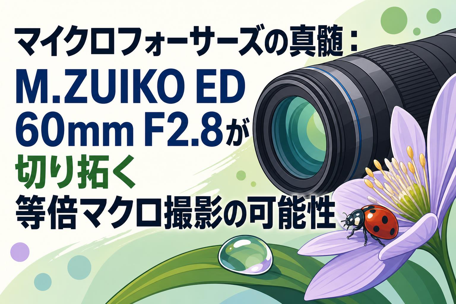 マイクロフォーサーズの真髄：M.ZUIKO ED 60mm F2.8が切り拓く等倍マクロ撮影の可能性