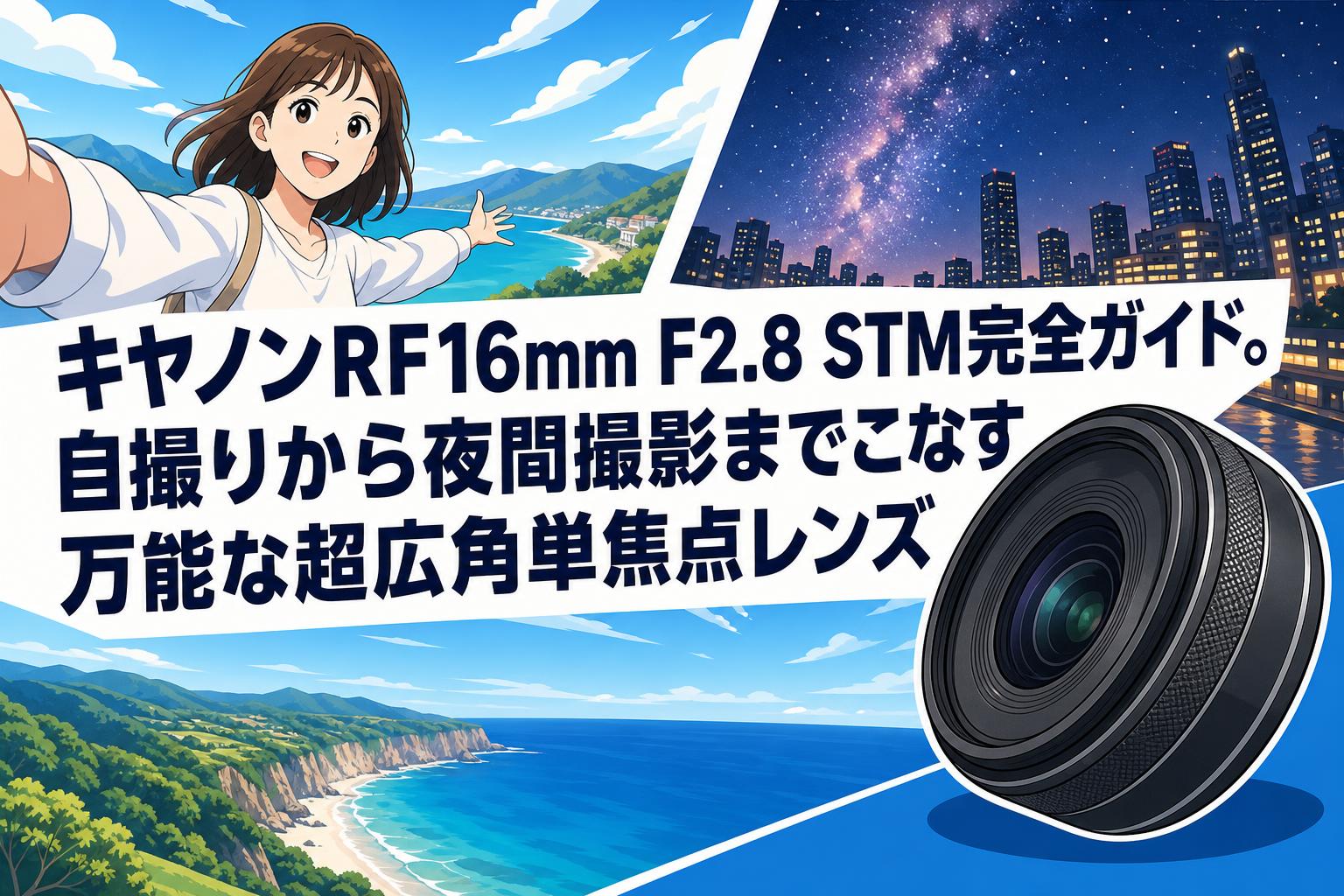 キヤノンRF16mm F2.8 STM完全ガイド。自撮りから夜間撮影までこなす万能な超広角単焦点レンズ