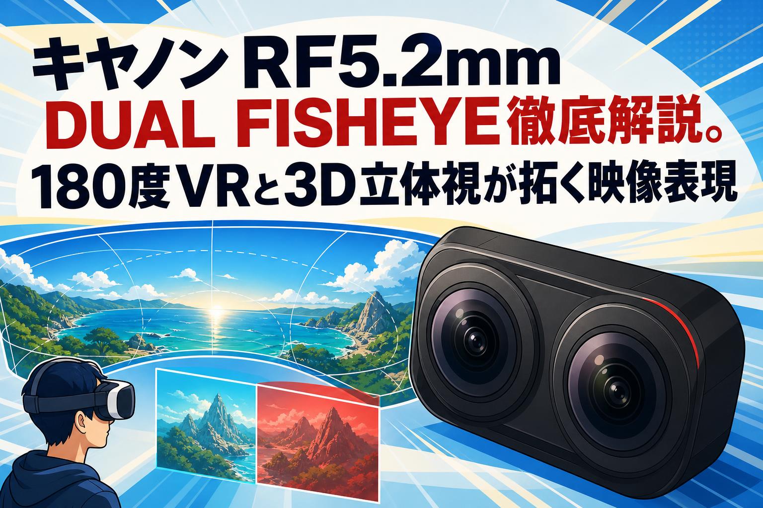 キヤノンRF5.2mm DUAL FISHEYE徹底解説。180度VRと3D立体視が拓く映像表現