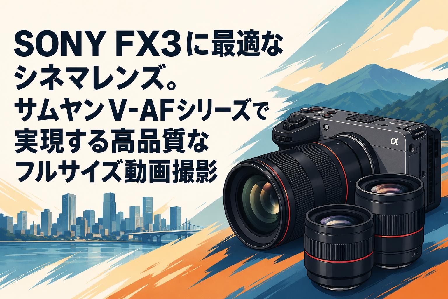 SONY FX3に最適なシネマレンズ。サムヤンV-AFシリーズで実現する高品質なフルサイズ動画撮影