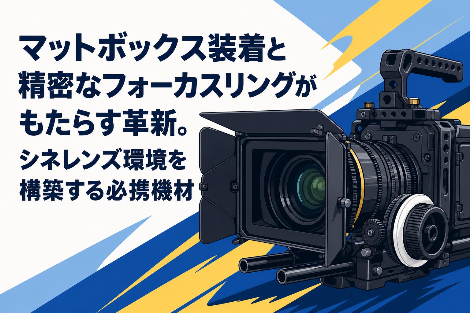 マットボックス装着と精密なフォーカスリングがもたらす革新。シネレンズ環境を構築する必携機材