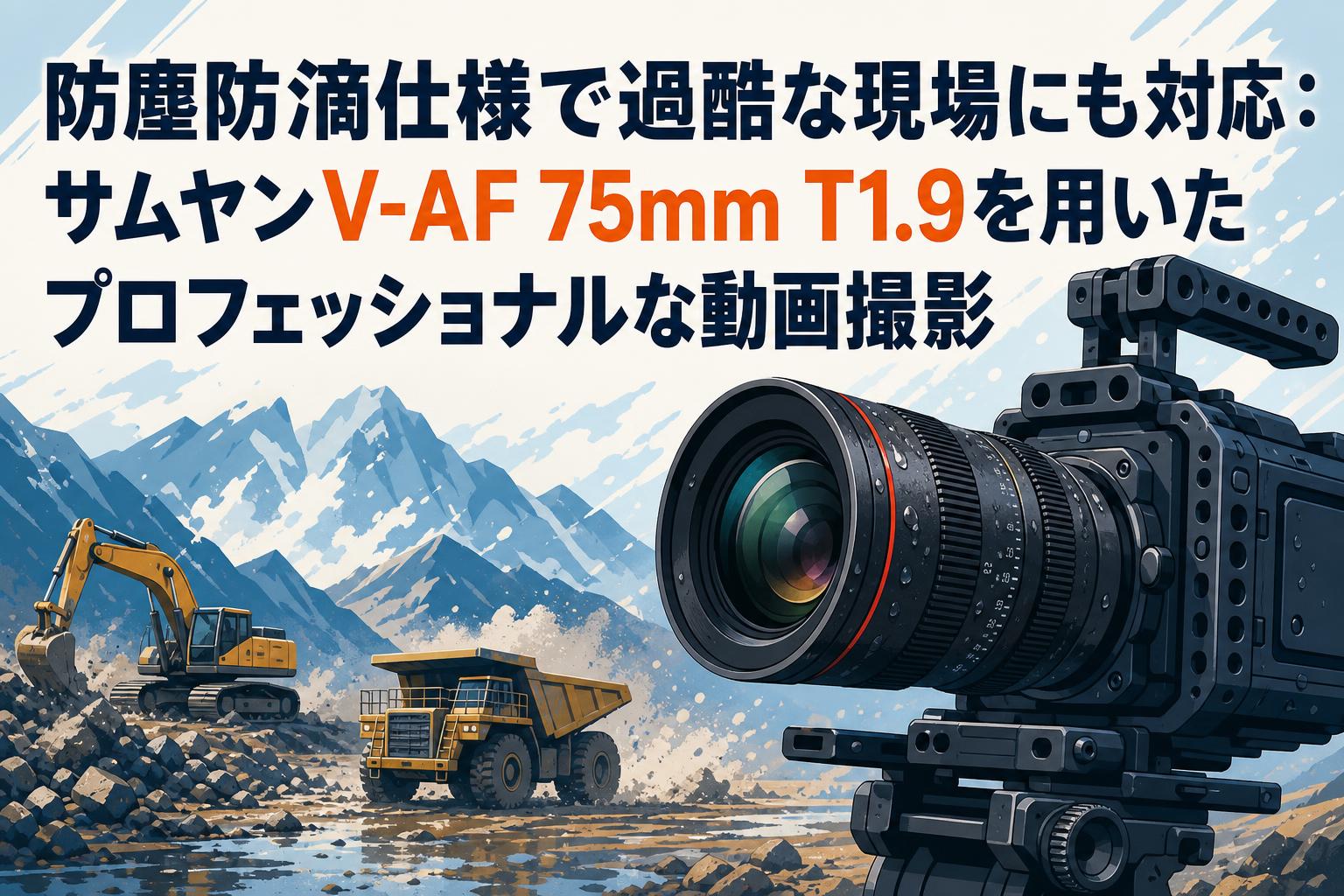 防塵防滴仕様で過酷な現場にも対応：サムヤンV-AF 75mm T1.9を用いたプロフェッショナルな動画撮影