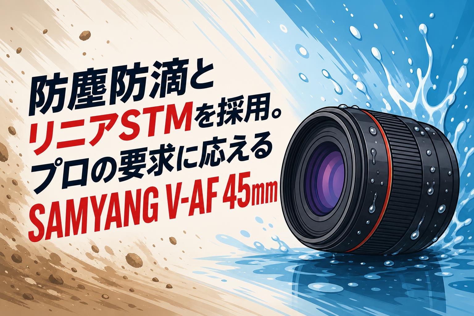 防塵防滴とリニアSTMを採用。プロの要求に応えるSAMYANG V-AF 45mm