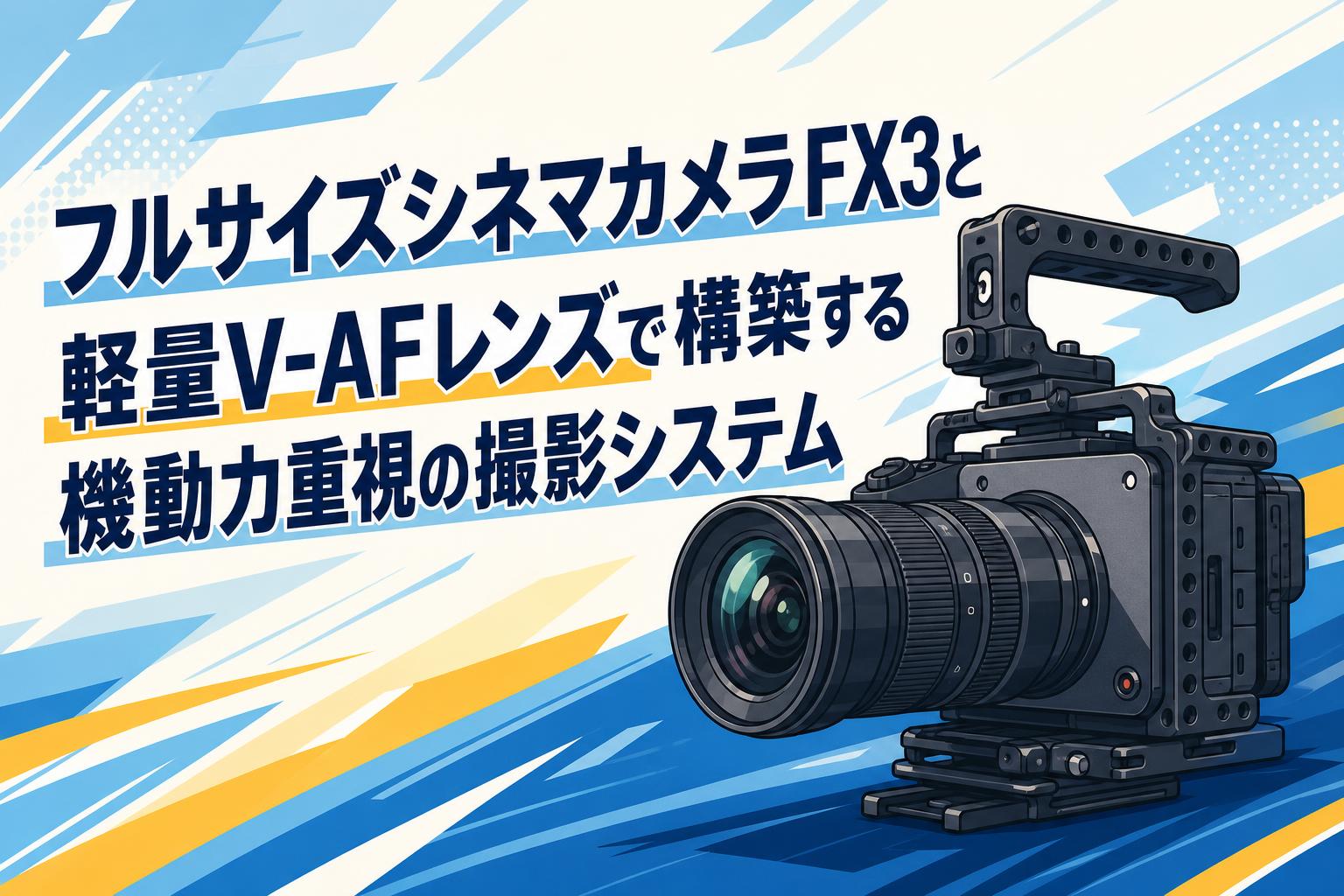 フルサイズシネマカメラFX3と軽量V-AFレンズで構築する機動力重視の撮影システム