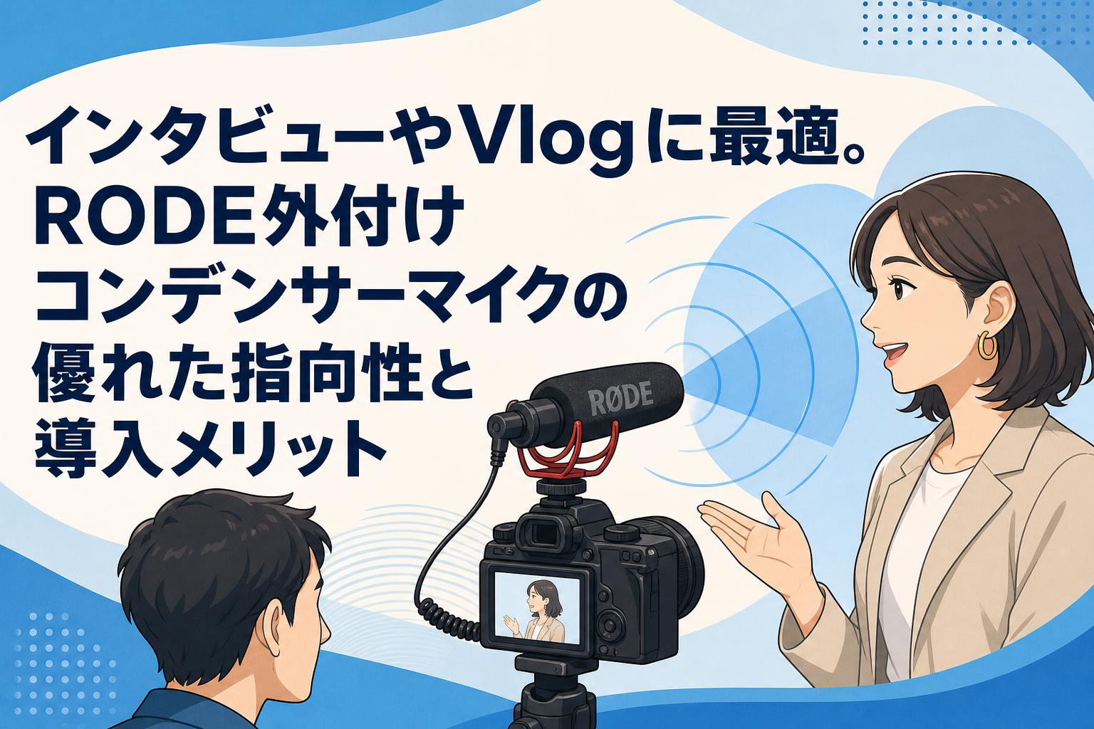 インタビューやVlogに最適。RODE外付けコンデンサーマイクの優れた指向性と導入メリット