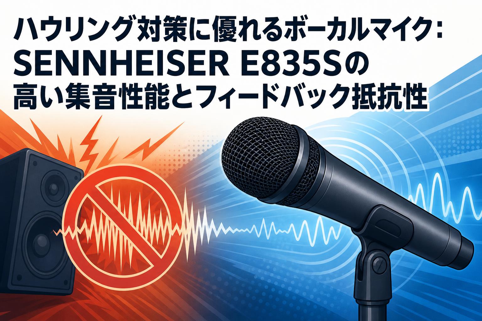 ハウリング対策に優れるボーカルマイク：SENNHEISER E835Sの高い集音性能とフィードバック抵抗性
