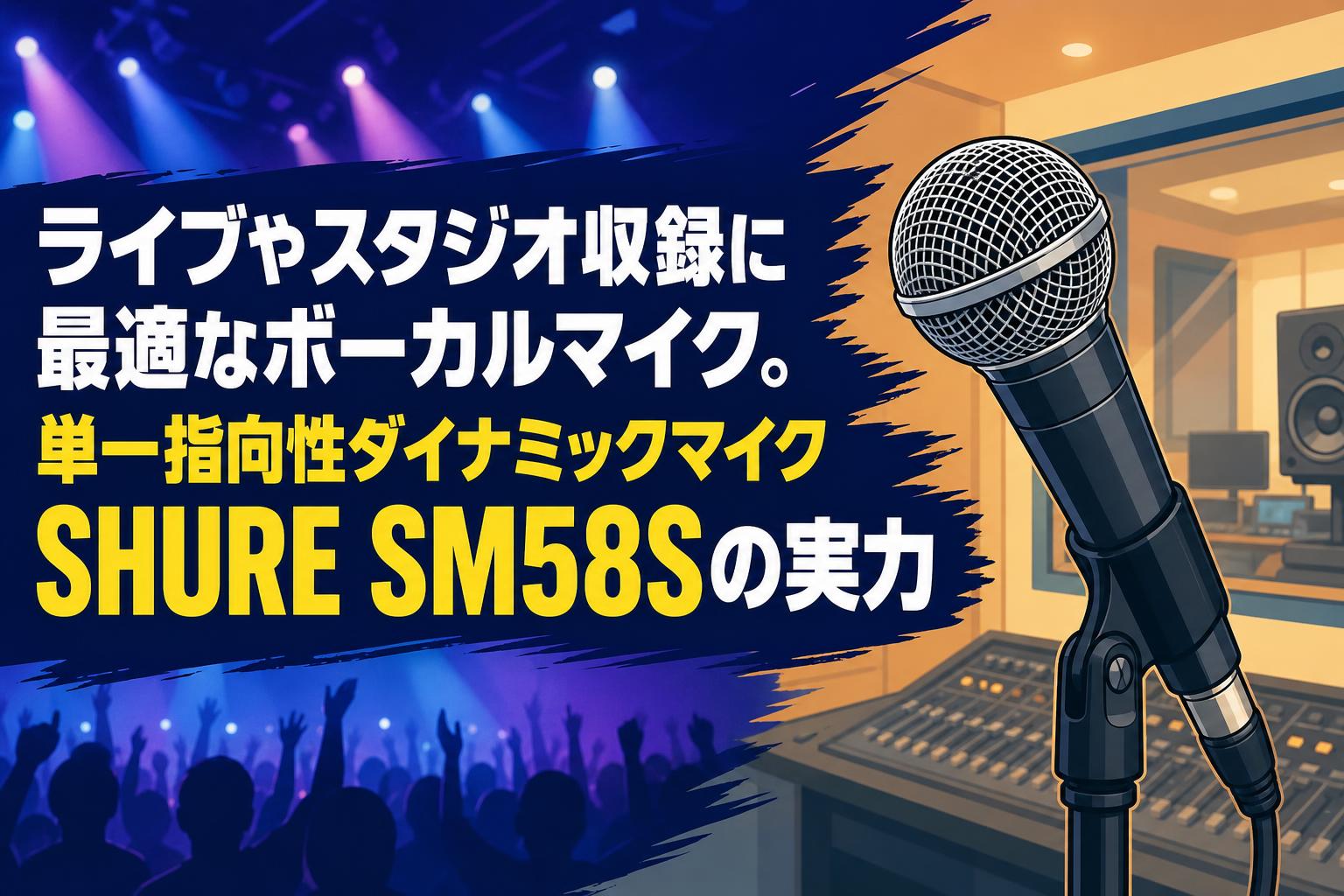ライブやスタジオ収録に最適なボーカルマイク。単一指向性ダイナミックマイクSHURE SM58Sの実力