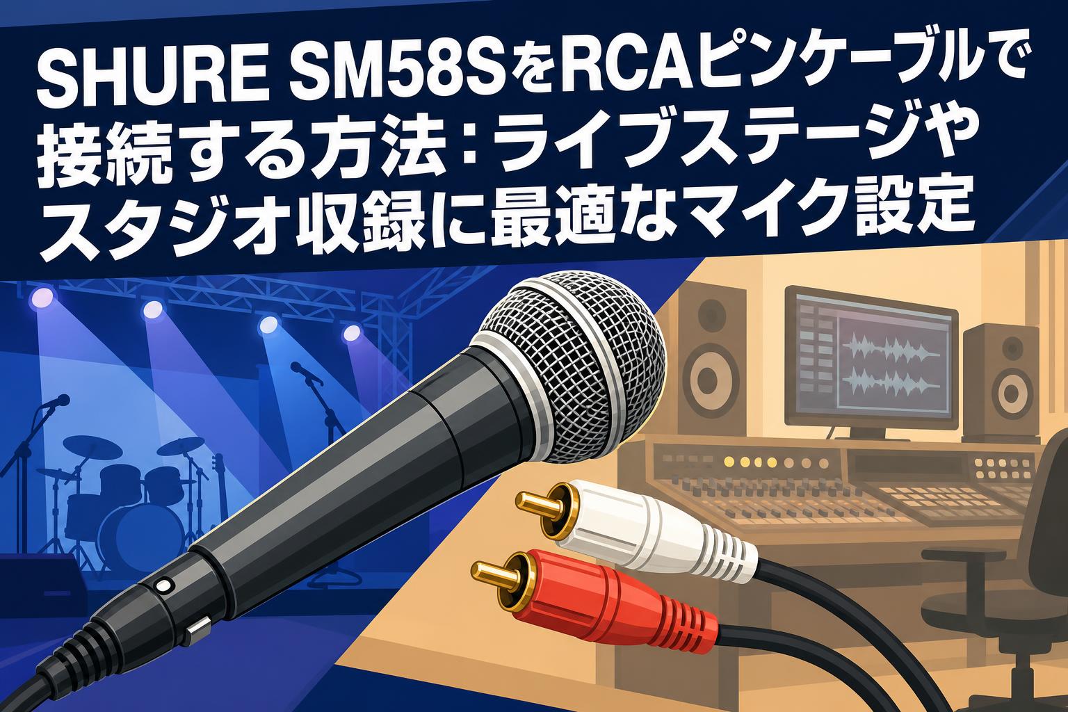 SHURE SM58SをRCAピンケーブルで接続する方法：ライブステージやスタジオ収録に最適なマイク設定