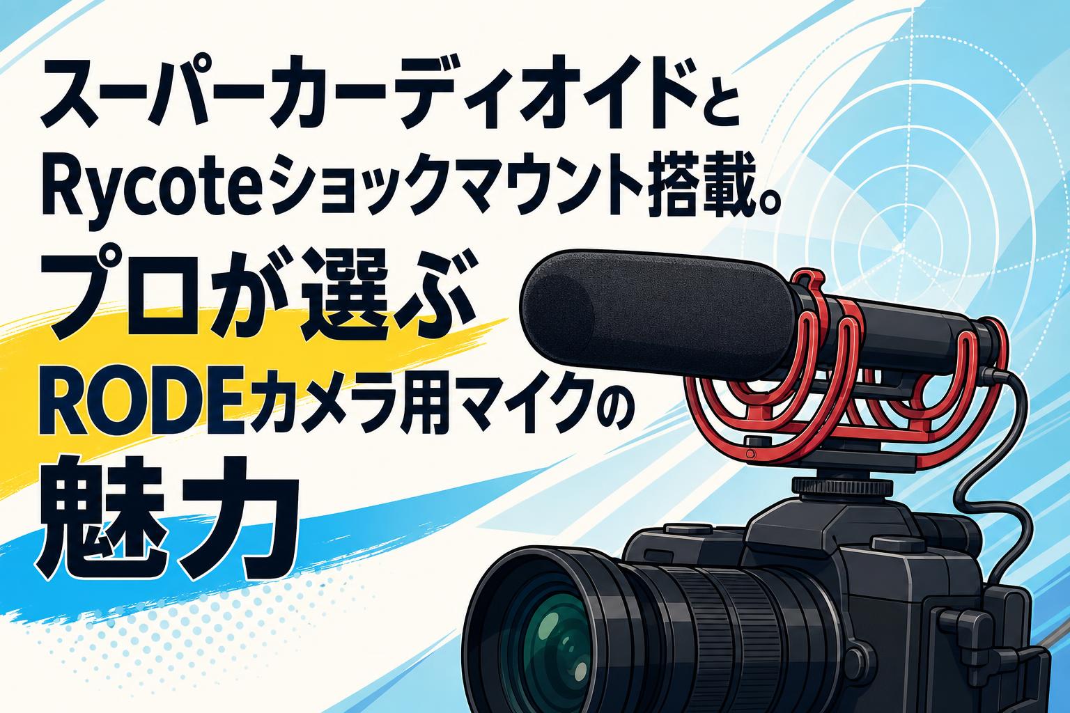 スーパーカーディオイドとRycoteショックマウント搭載。プロが選ぶRODEカメラ用マイクの魅力