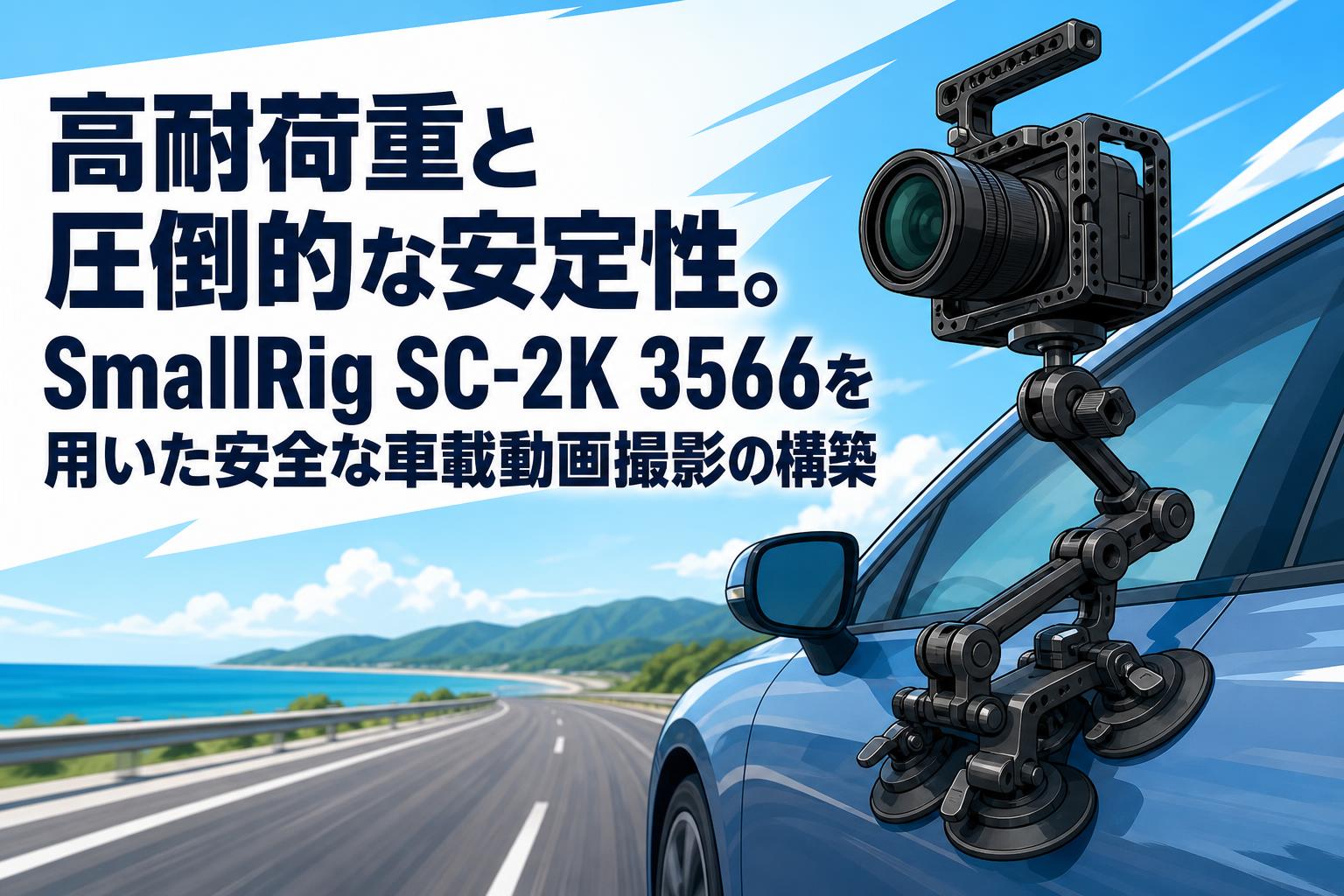 高耐荷重と圧倒的な安定性。SmallRig SC-2K 3566を用いた安全な車載動画撮影の構築