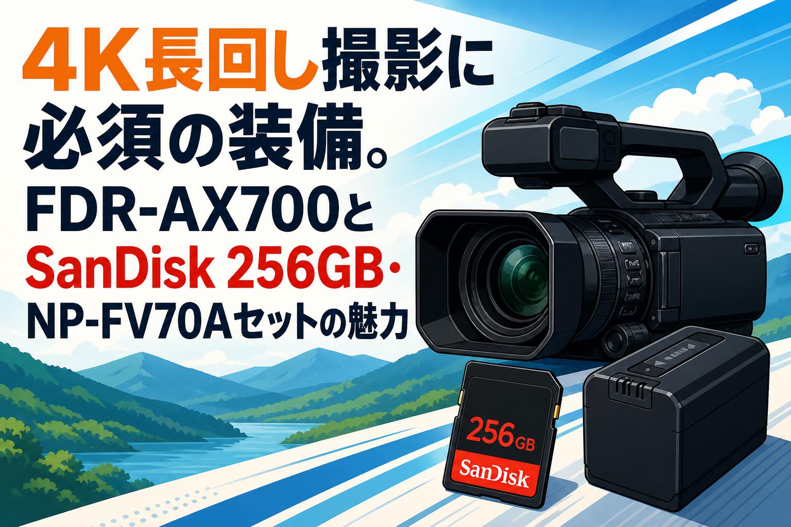 4K長回し撮影に必須の装備。FDR-AX700とSanDisk 256GB・NP-FV70Aセットの魅力