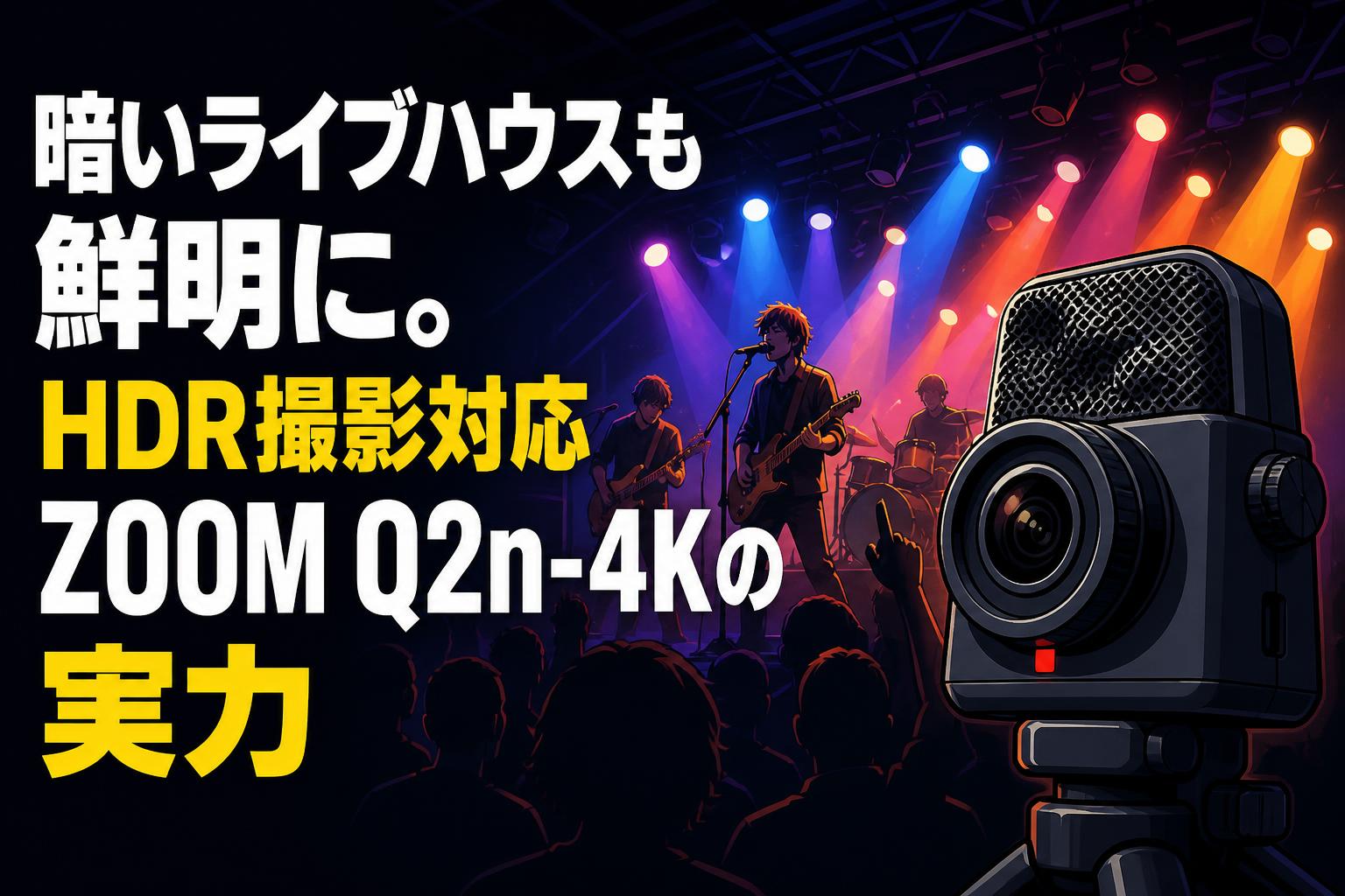 暗いライブハウスも鮮明に。HDR撮影対応ZOOM Q2n-4Kの実力