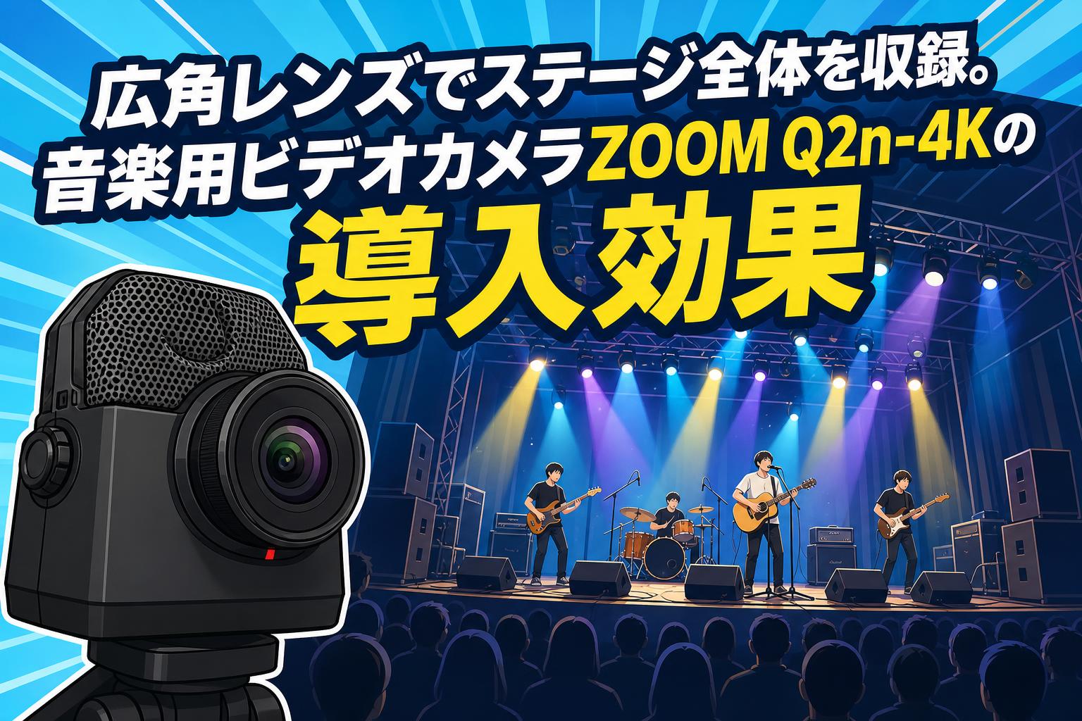 広角レンズでステージ全体を収録。音楽用ビデオカメラZOOM Q2n-4Kの導入効果