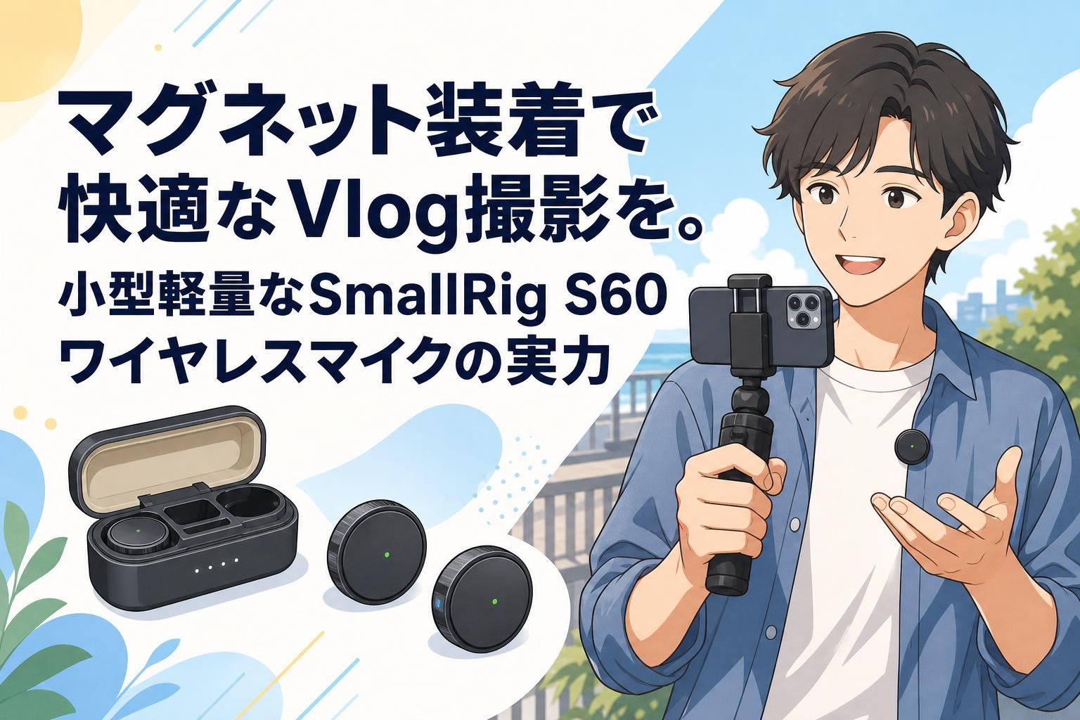 マグネット装着で快適なVlog撮影を。小型軽量なSmallRig S60ワイヤレスマイクの実力
