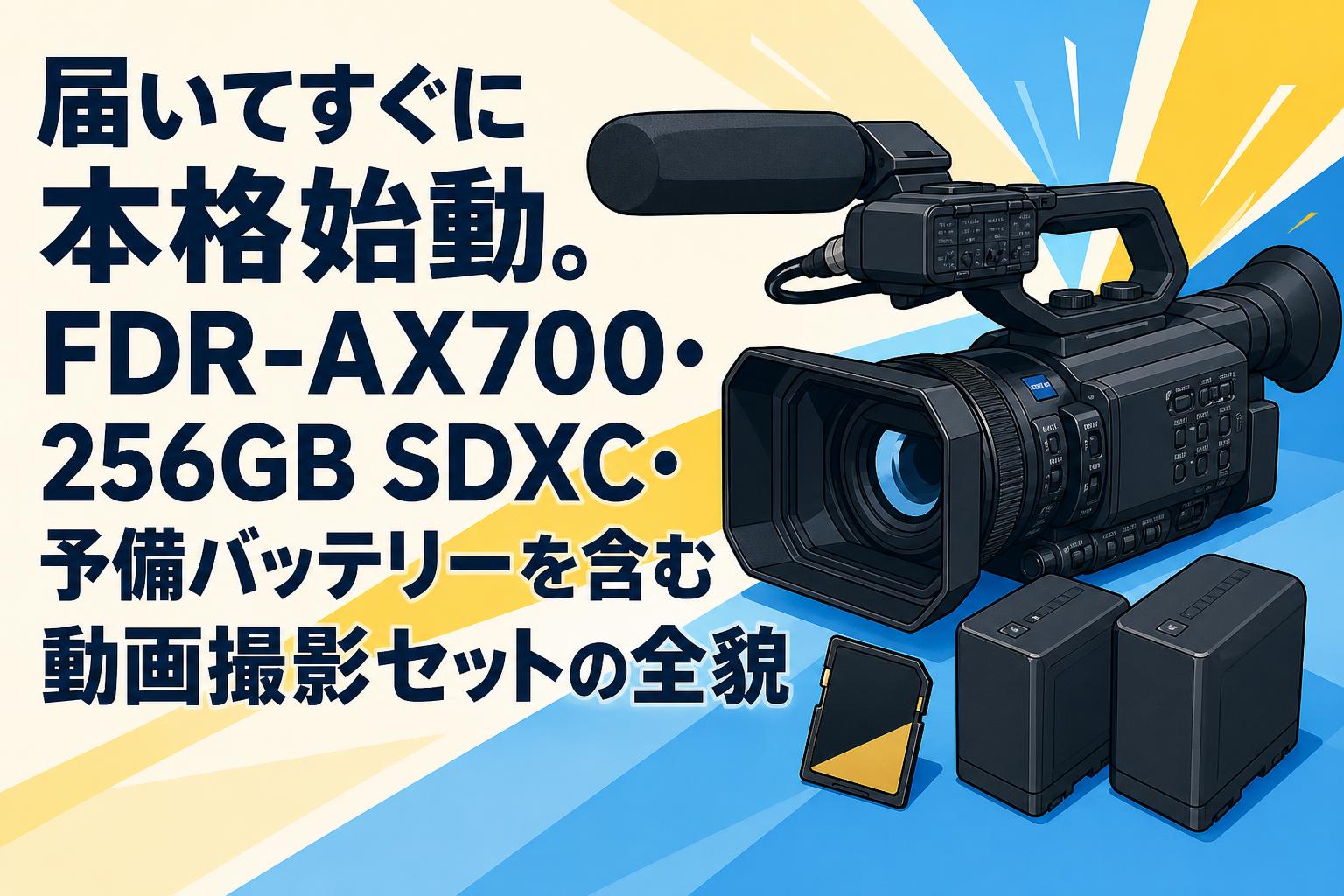 届いてすぐに本格始動。FDR-AX700・256GB SDXC・予備バッテリーを含む動画撮影セットの全貌