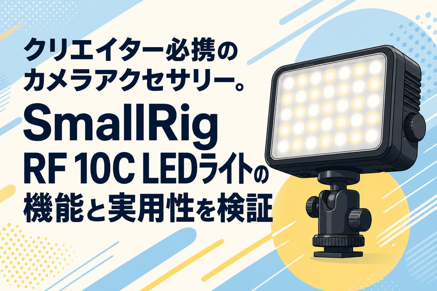 クリエイター必携のカメラアクセサリー。SmallRig RF 10C LEDライトの機能と実用性を検証