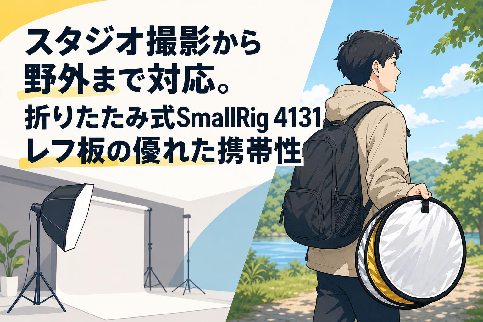 スタジオ撮影から野外まで対応。折りたたみ式SmallRig 4131レフ板の優れた携帯性