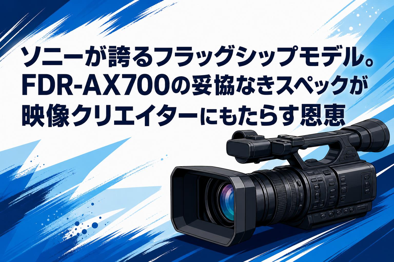 ソニーが誇るフラッグシップモデル。FDR-AX700の妥協なきスペックが映像クリエイターにもたらす恩恵
