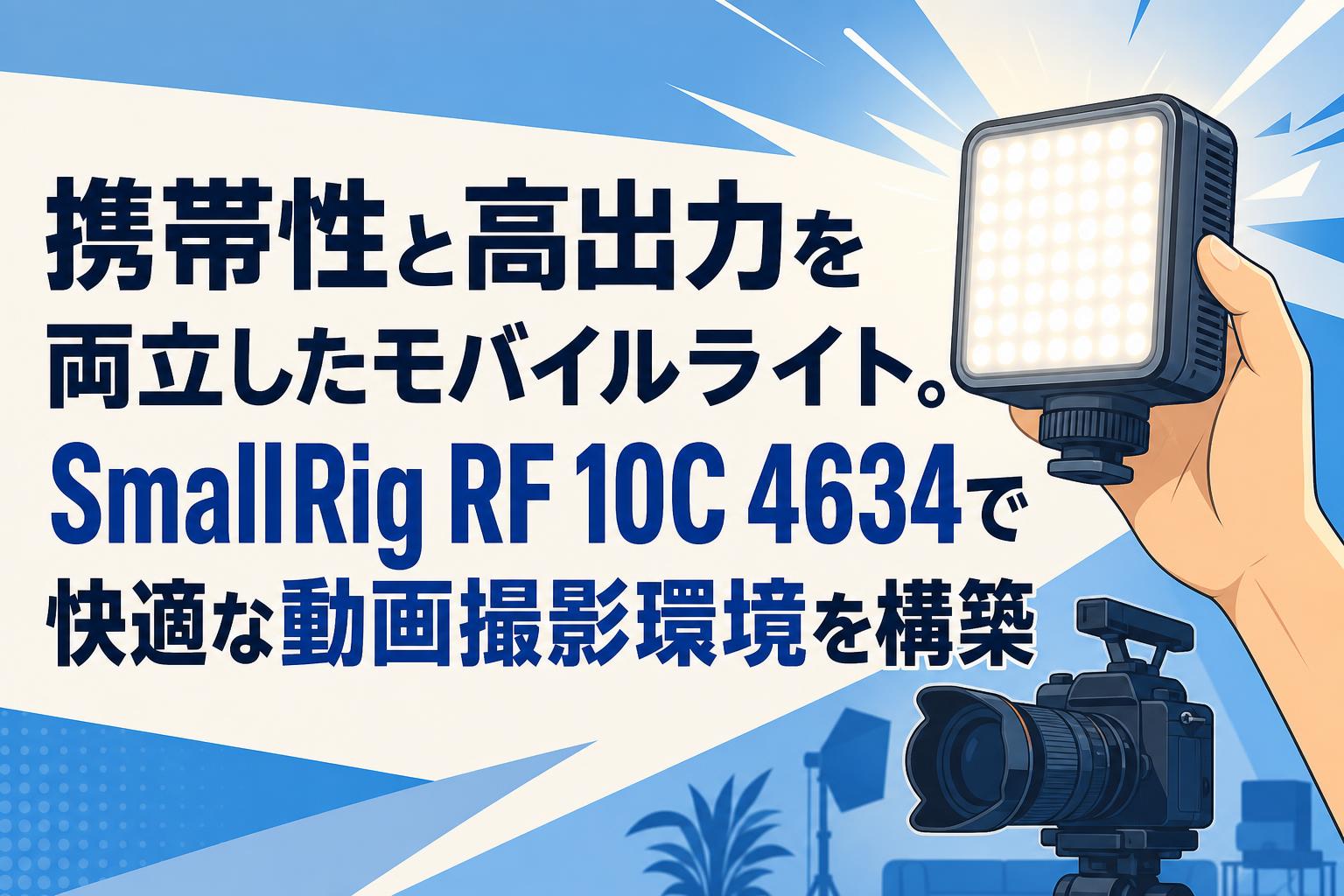 携帯性と高出力を両立したモバイルライト。SmallRig RF 10C 4634で快適な動画撮影環境を構築