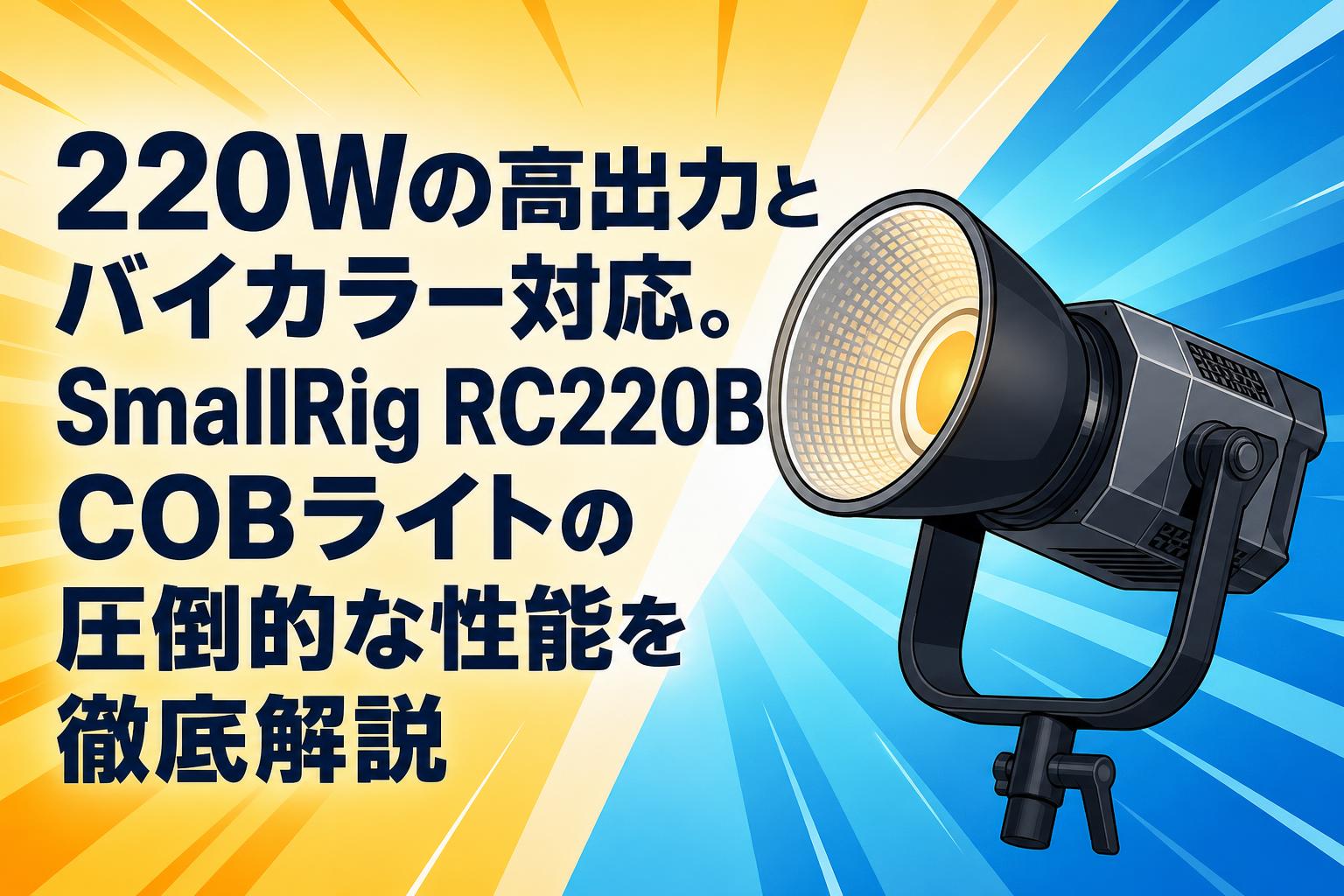 220Wの高出力とバイカラー対応。SmallRig RC220B COBライトの圧倒的な性能を徹底解説