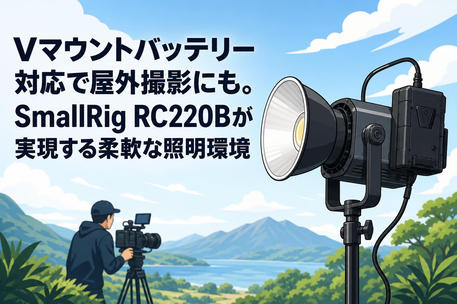 Vマウントバッテリー対応で屋外撮影にも。SmallRig RC220Bが実現する柔軟な照明環境