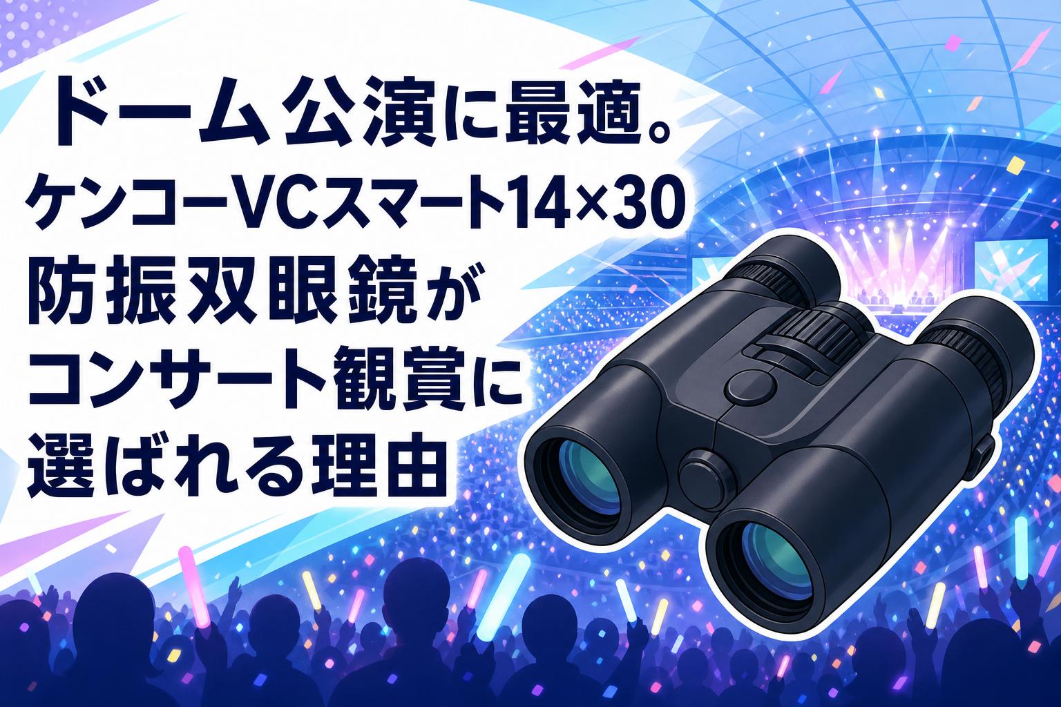 ドーム公演に最適。ケンコーVCスマート14×30防振双眼鏡がコンサート観賞に選ばれる理由