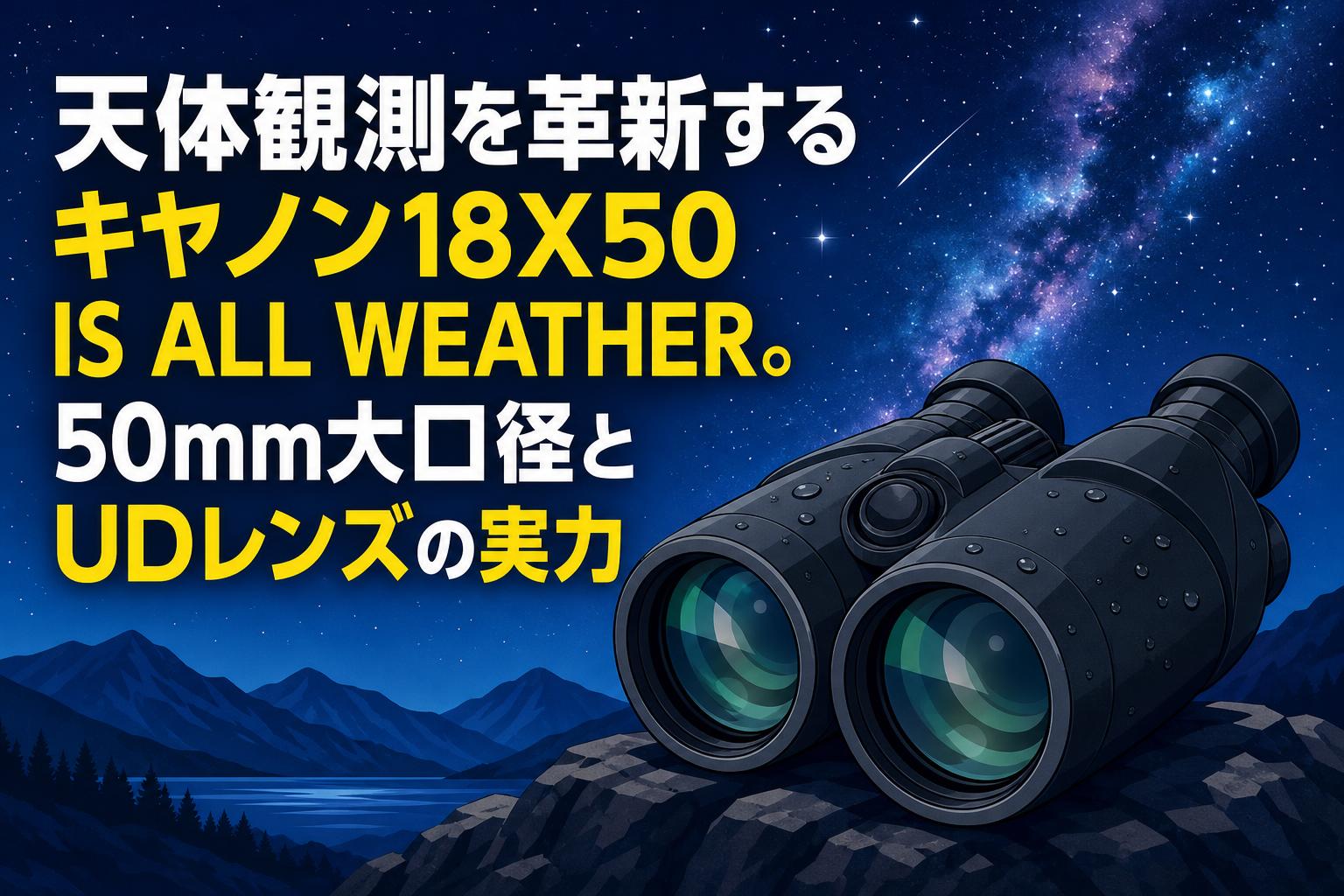 天体観測を革新するキヤノン18X50 IS ALL WEATHER。50mm大口径とUDレンズの実力