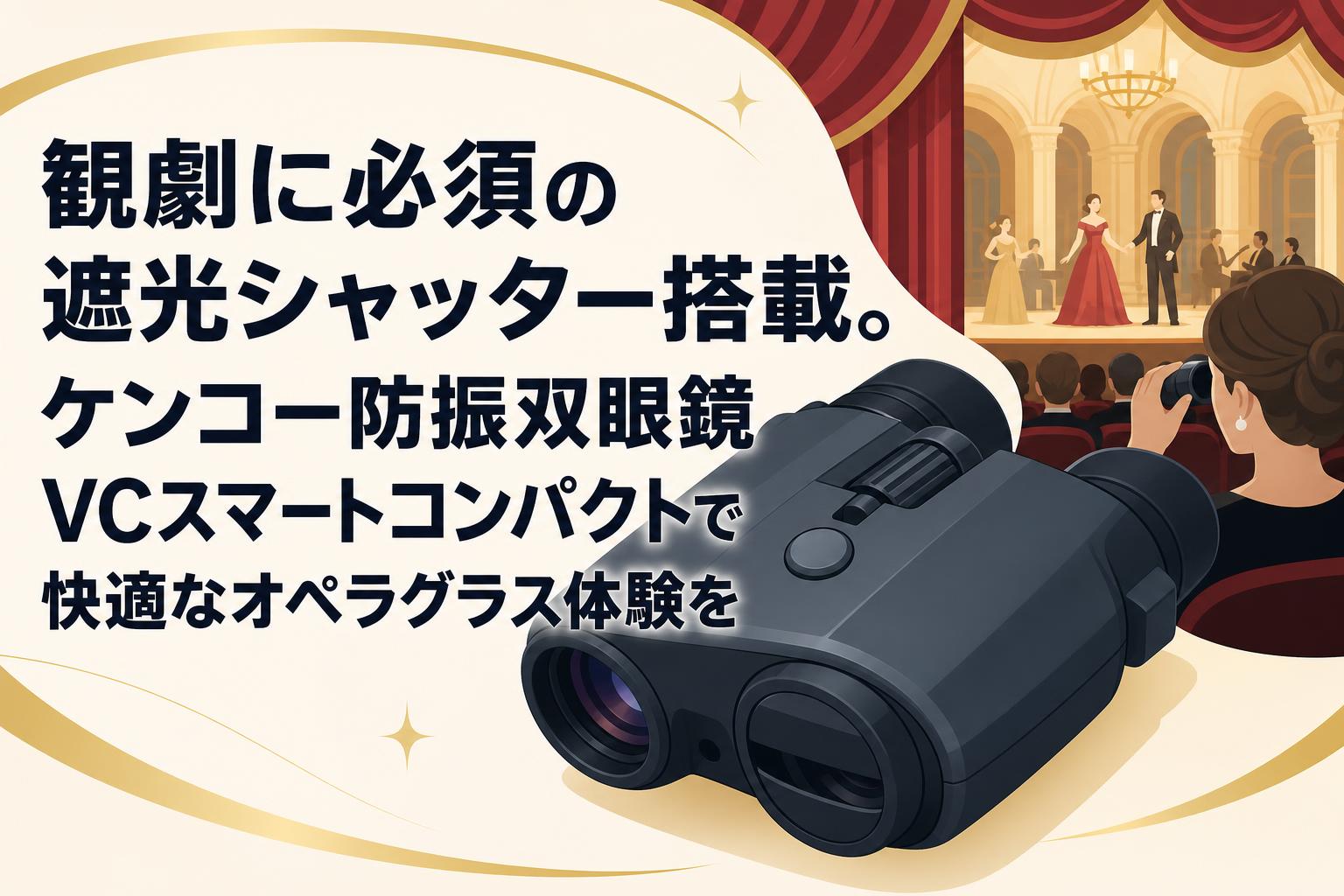 観劇に必須の遮光シャッター搭載。ケンコー防振双眼鏡VCスマートコンパクトで快適なオペラグラス体験を