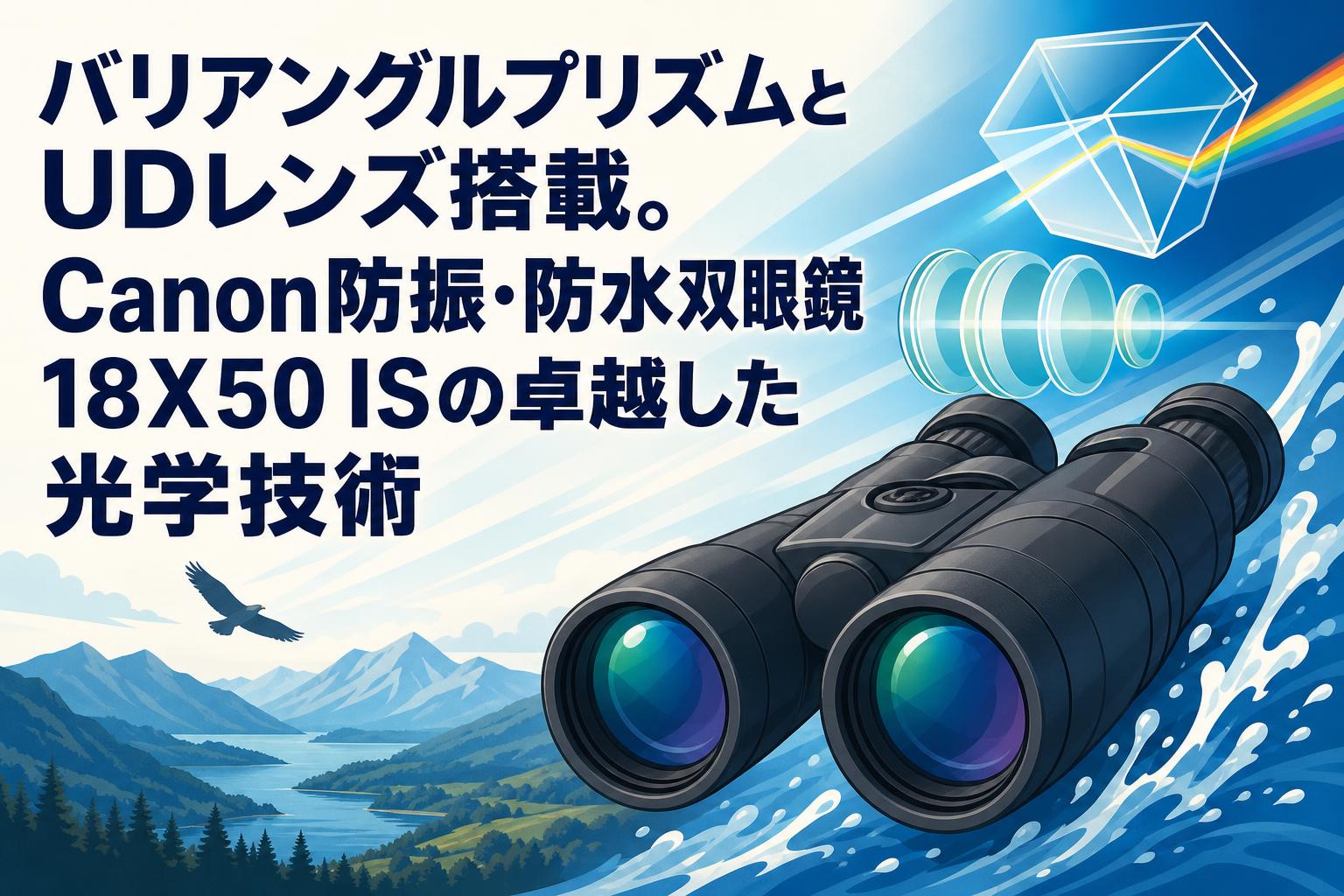 バリアングルプリズムとUDレンズ搭載。Canon防振・防水双眼鏡18X50 ISの卓越した光学技術