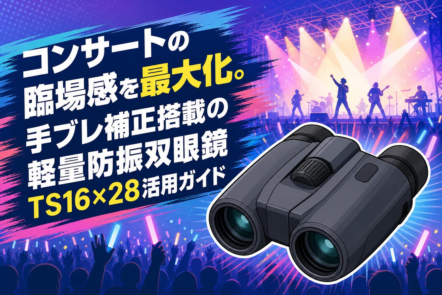 コンサートの臨場感を最大化。手ブレ補正搭載の軽量防振双眼鏡TS16×28活用ガイド