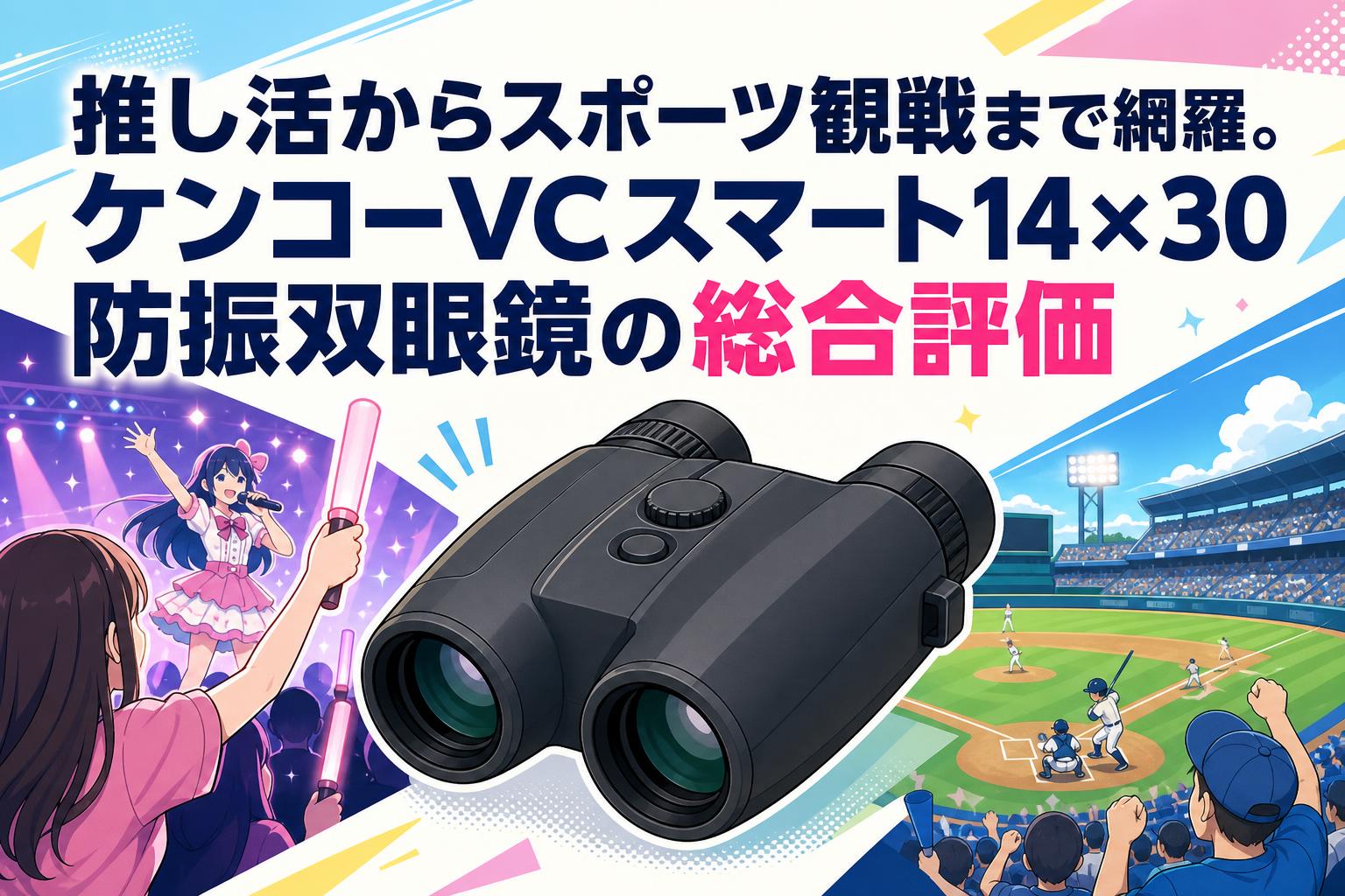 推し活からスポーツ観戦まで網羅。ケンコーVCスマート14×30防振双眼鏡の総合評価