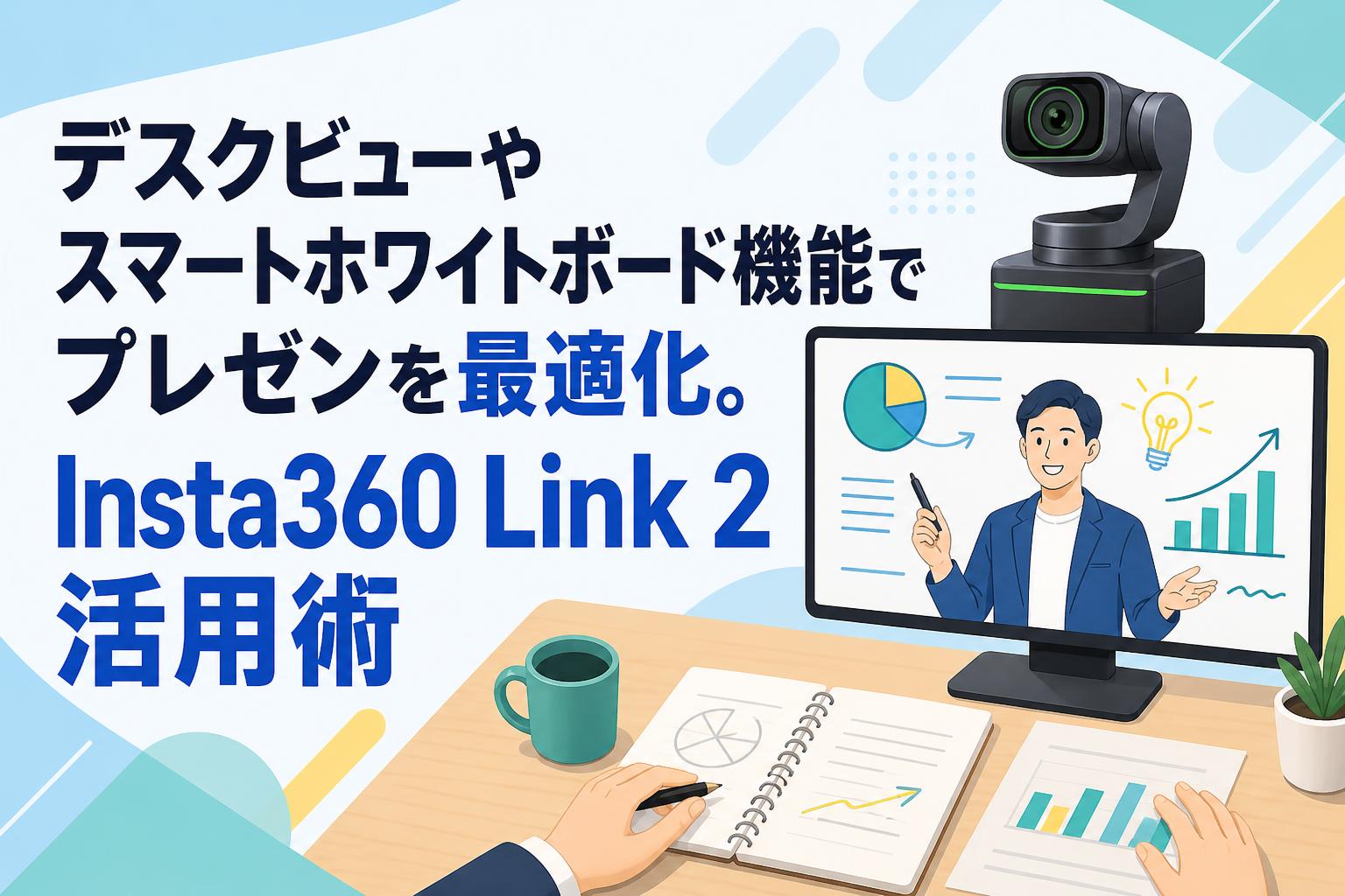デスクビューやスマートホワイトボード機能でプレゼンを最適化。Insta360 Link 2活用術