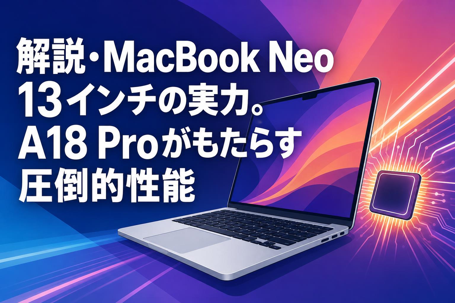 解説・MacBook Neo 13インチの実力。A18 Proがもたらす圧倒的性能