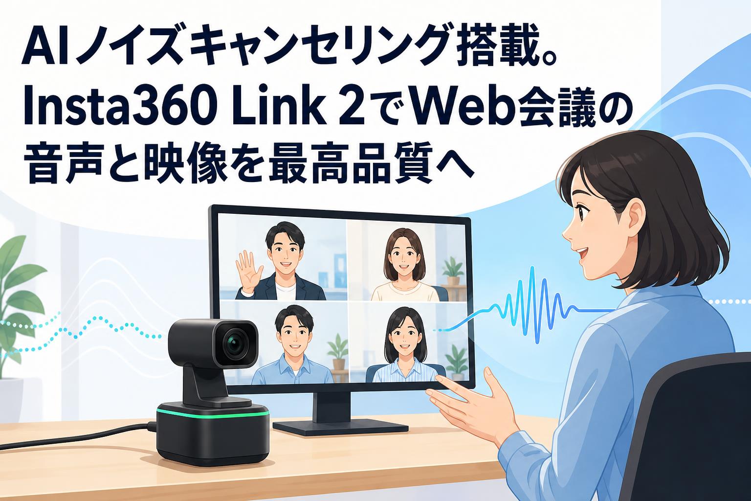 AIノイズキャンセリング搭載。Insta360 Link 2でWeb会議の音声と映像を最高品質へ