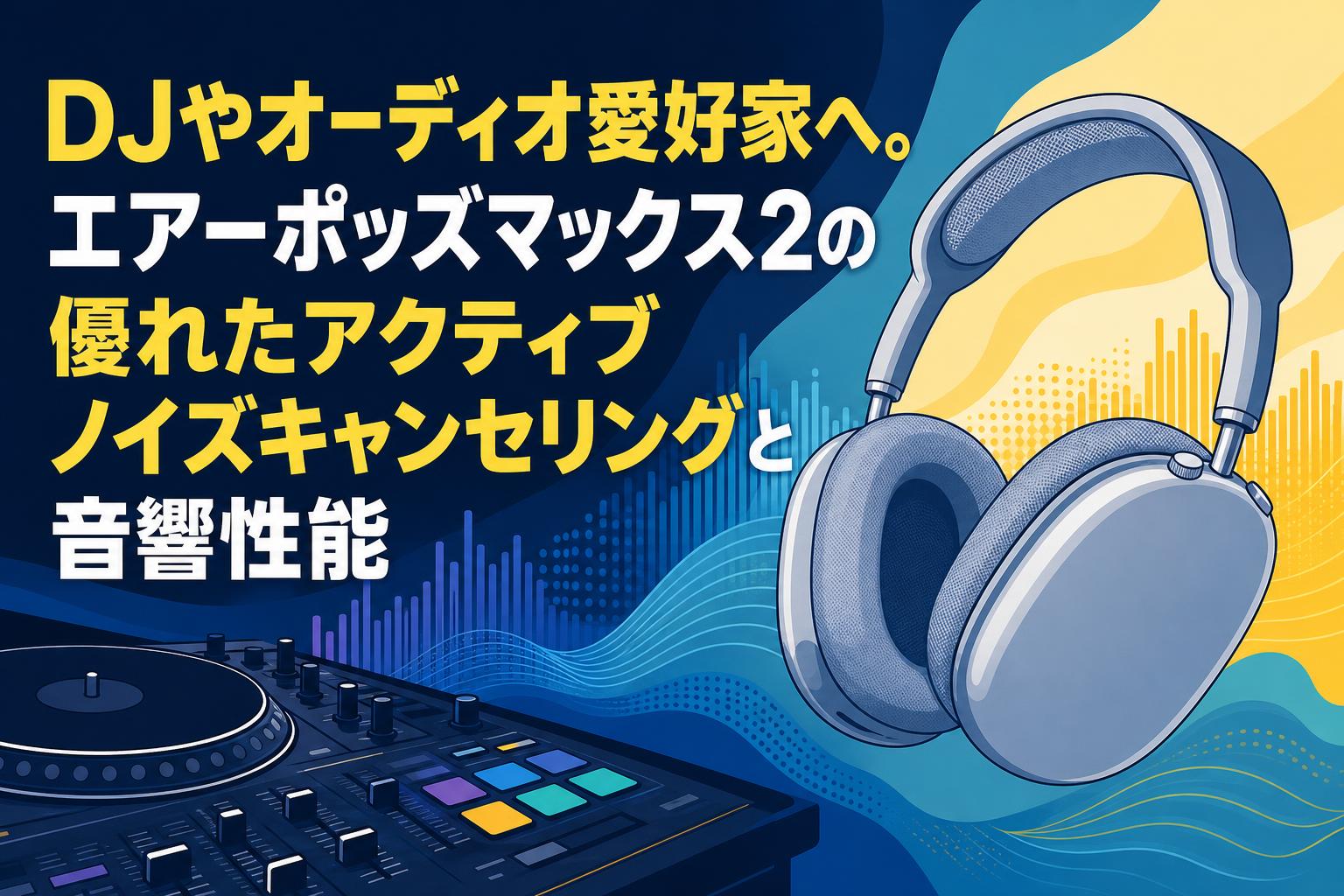 DJやオーディオ愛好家へ。エアーポッズマックス2の優れたアクティブノイズキャンセリングと音響性能