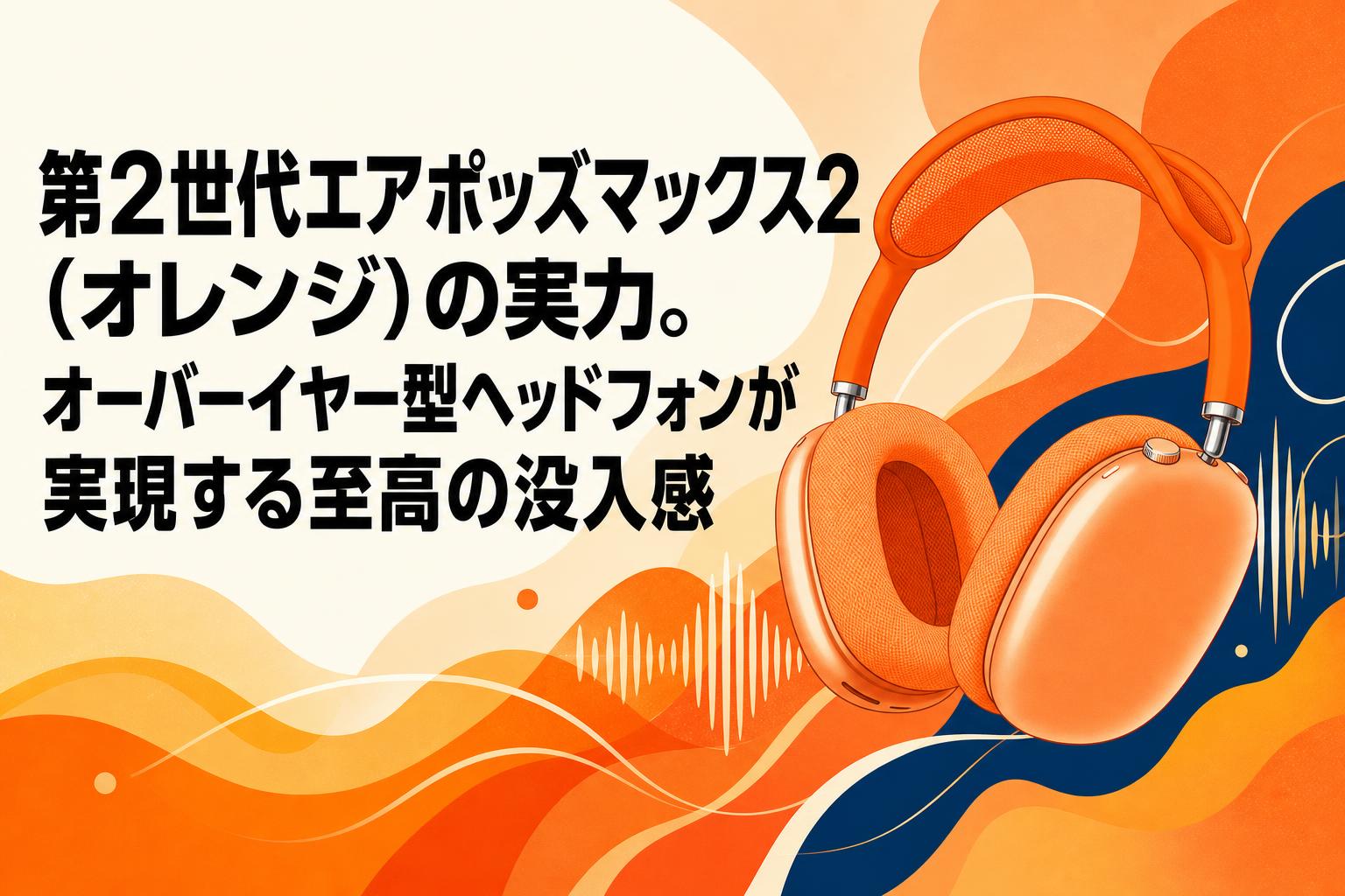 第2世代エアポッズマックス2（オレンジ）の実力。オーバーイヤー型ヘッドフォンが実現する至高の没入感