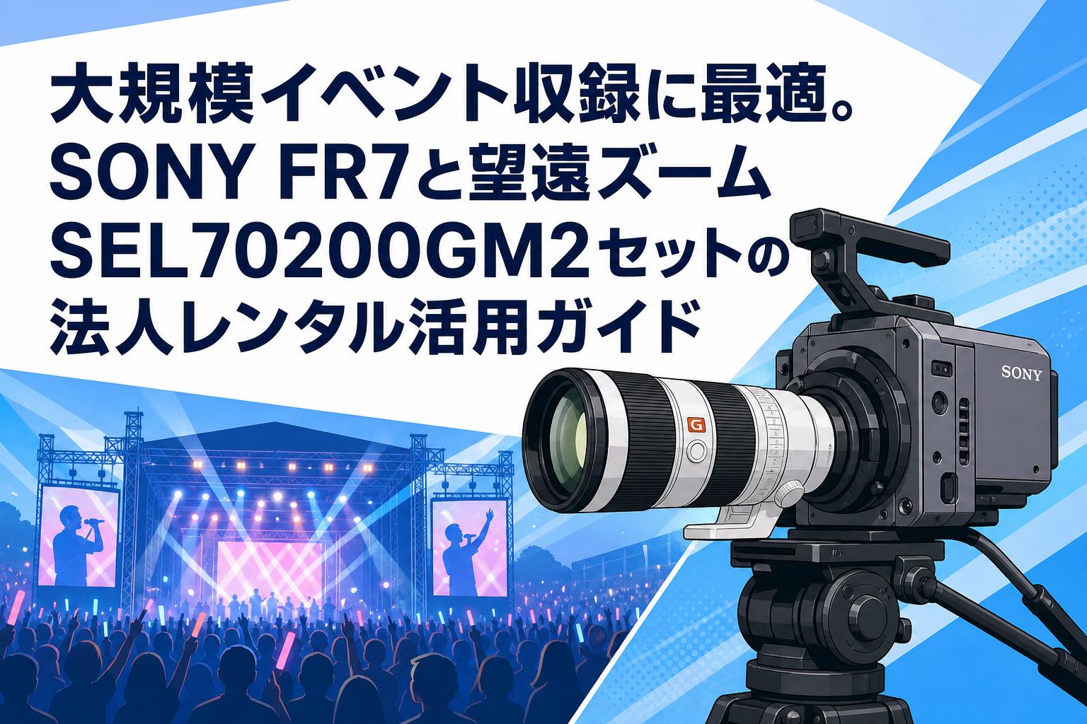 大規模イベント収録に最適。SONY FR7と望遠ズームSEL70200GM2セットの法人レンタル活用ガイド
